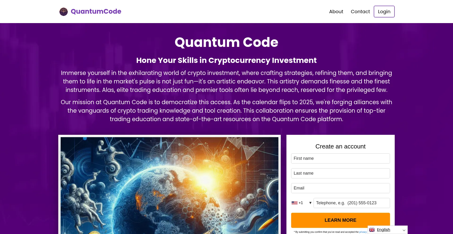 Website screenshot of Quantum-code.io