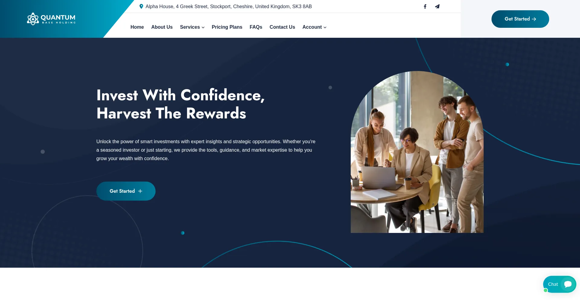 Website screenshot of Quantumbaseholding.com
