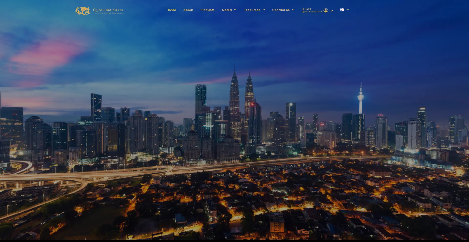 Website screenshot of Quantummetal.com.my