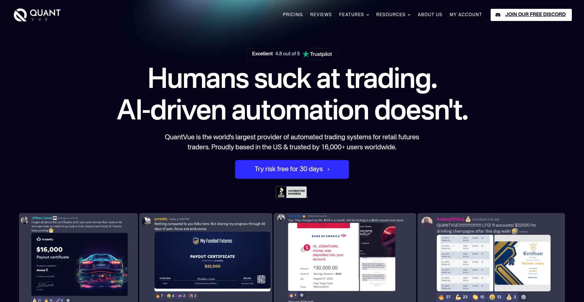 Quantvue.io Screenshot