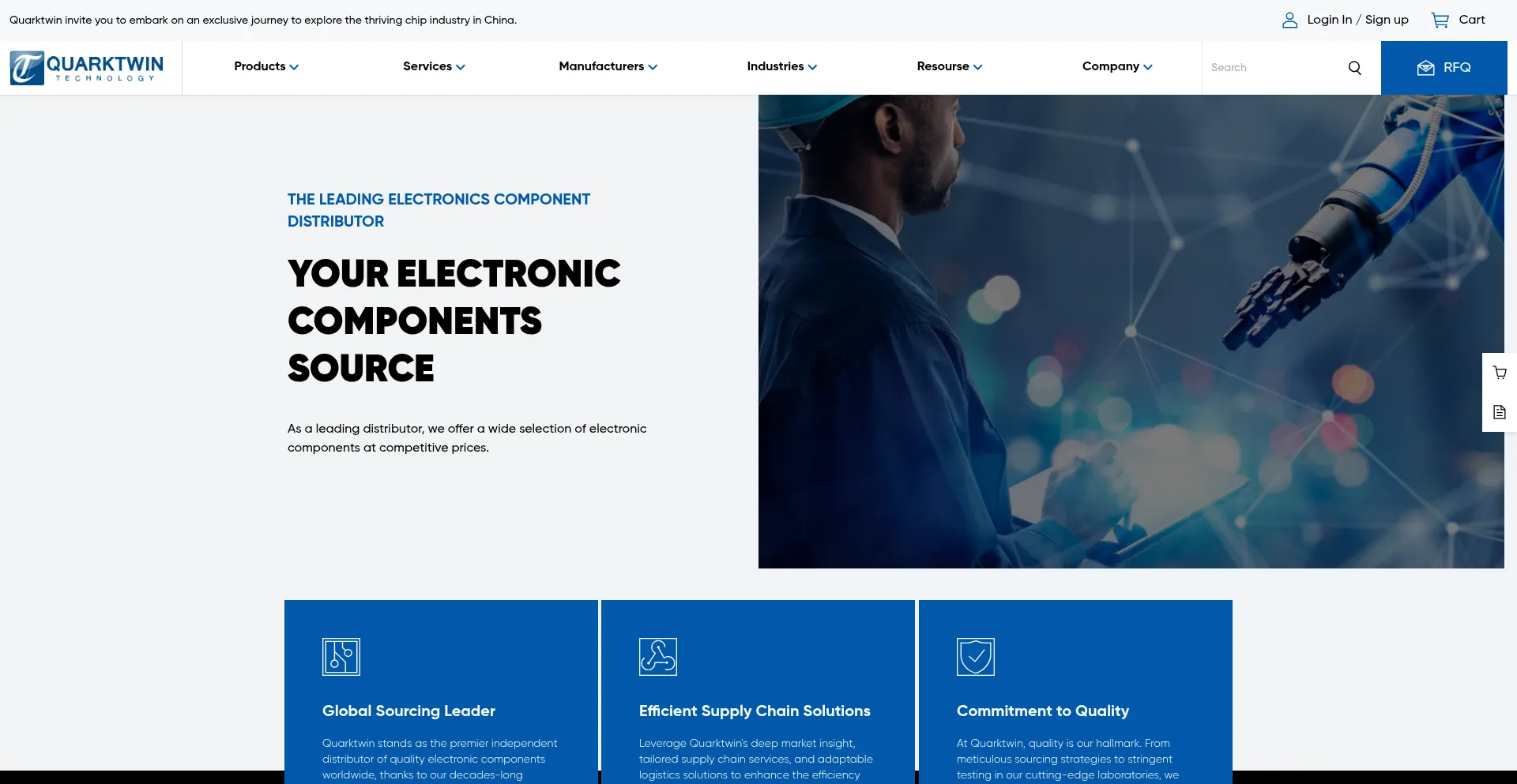 Website screenshot of Quarktwin.com