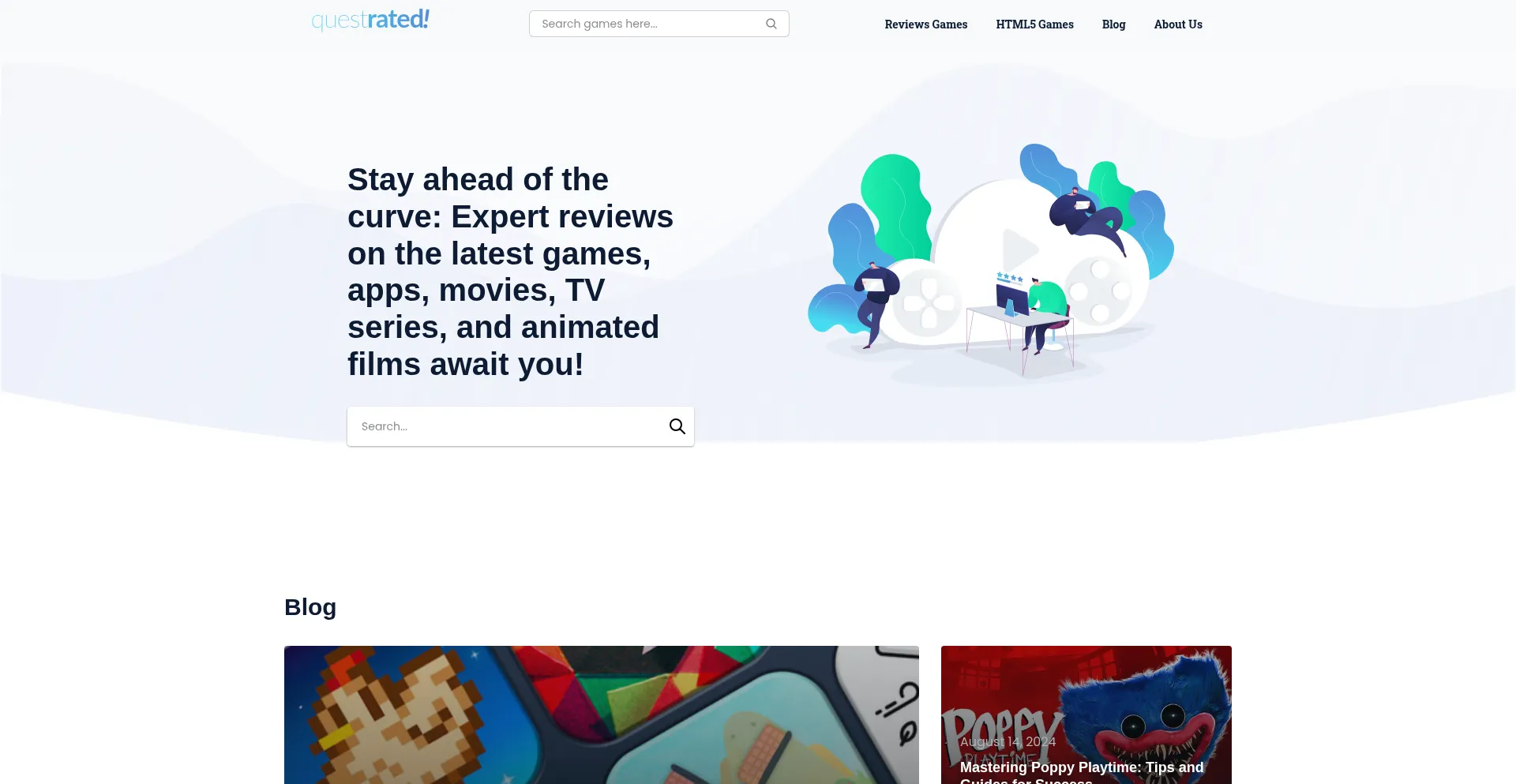 Website screenshot of Questrated.com