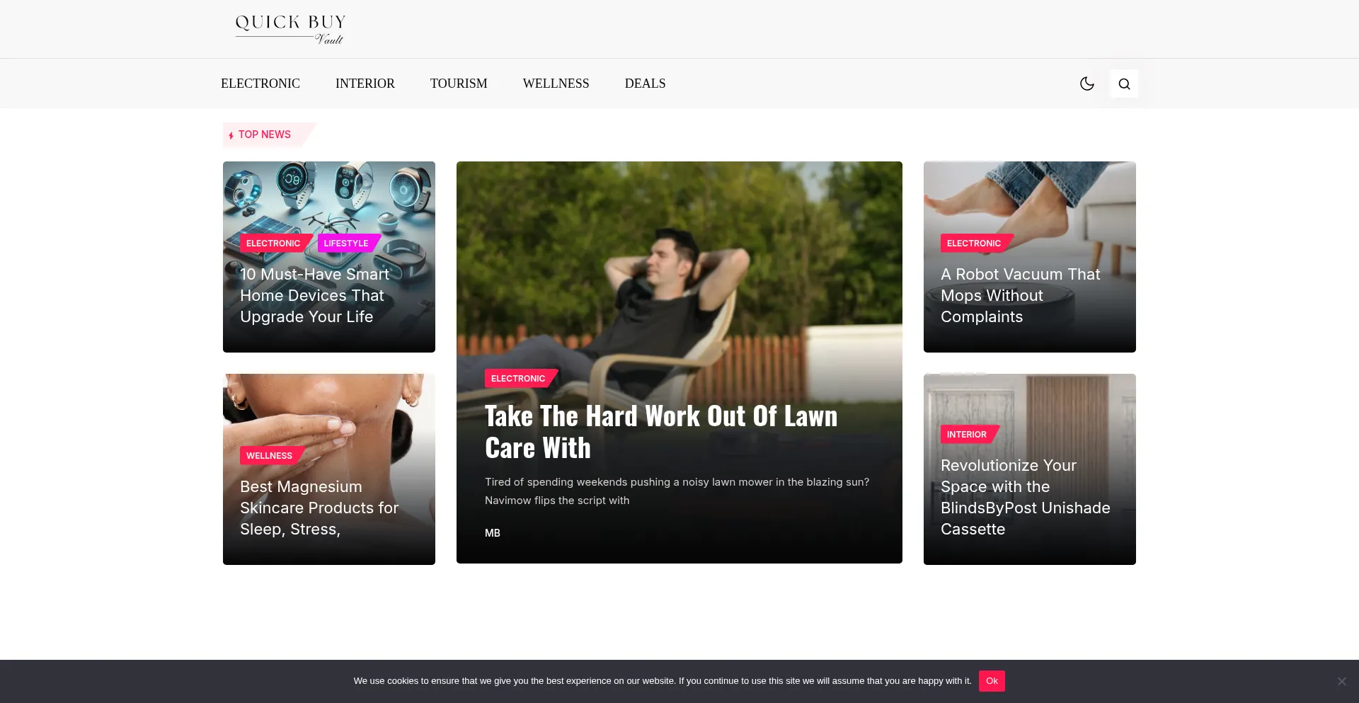 Website screenshot of Quickbuyvault.com