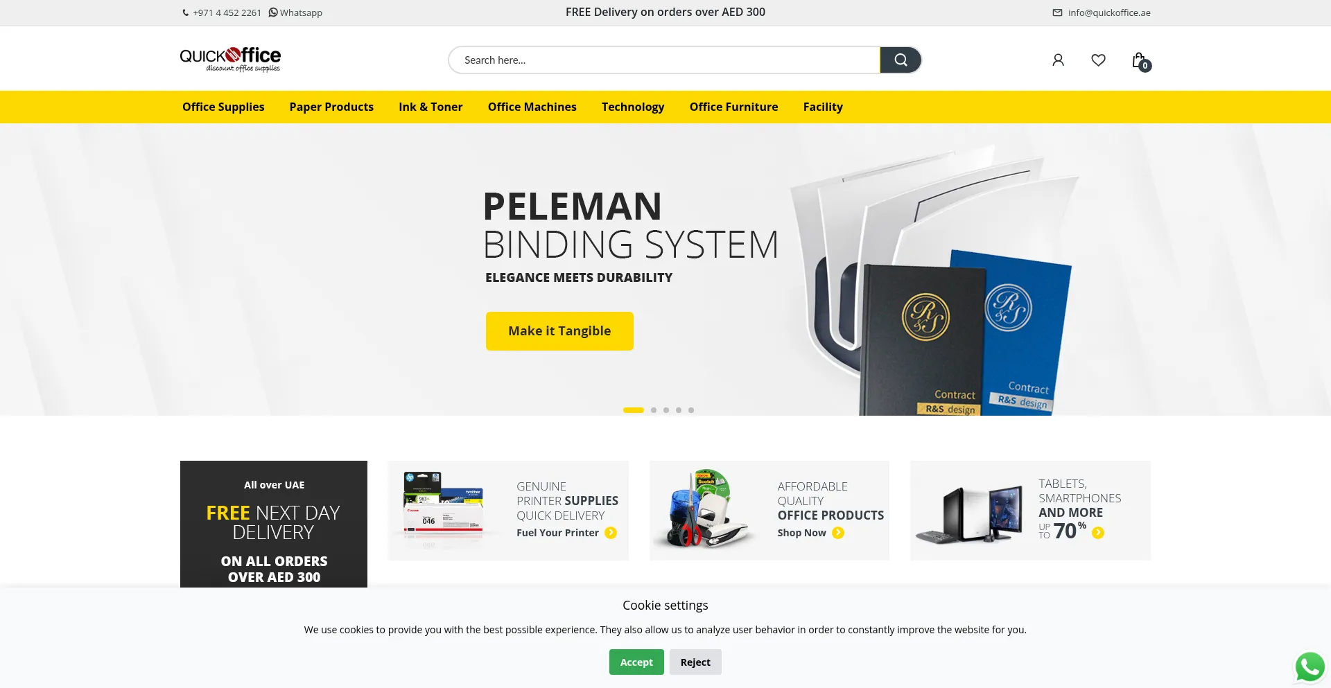 Website screenshot of Quickoffice.ae