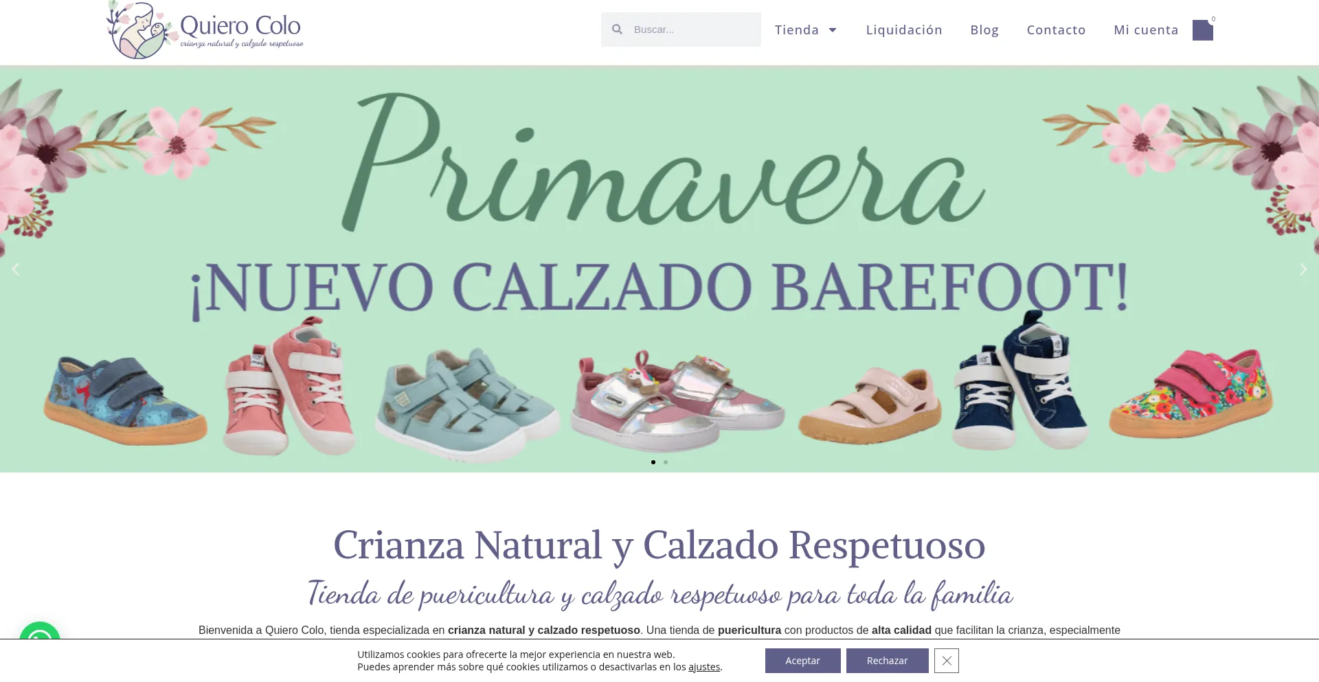 Website screenshot of Quierocolo.es