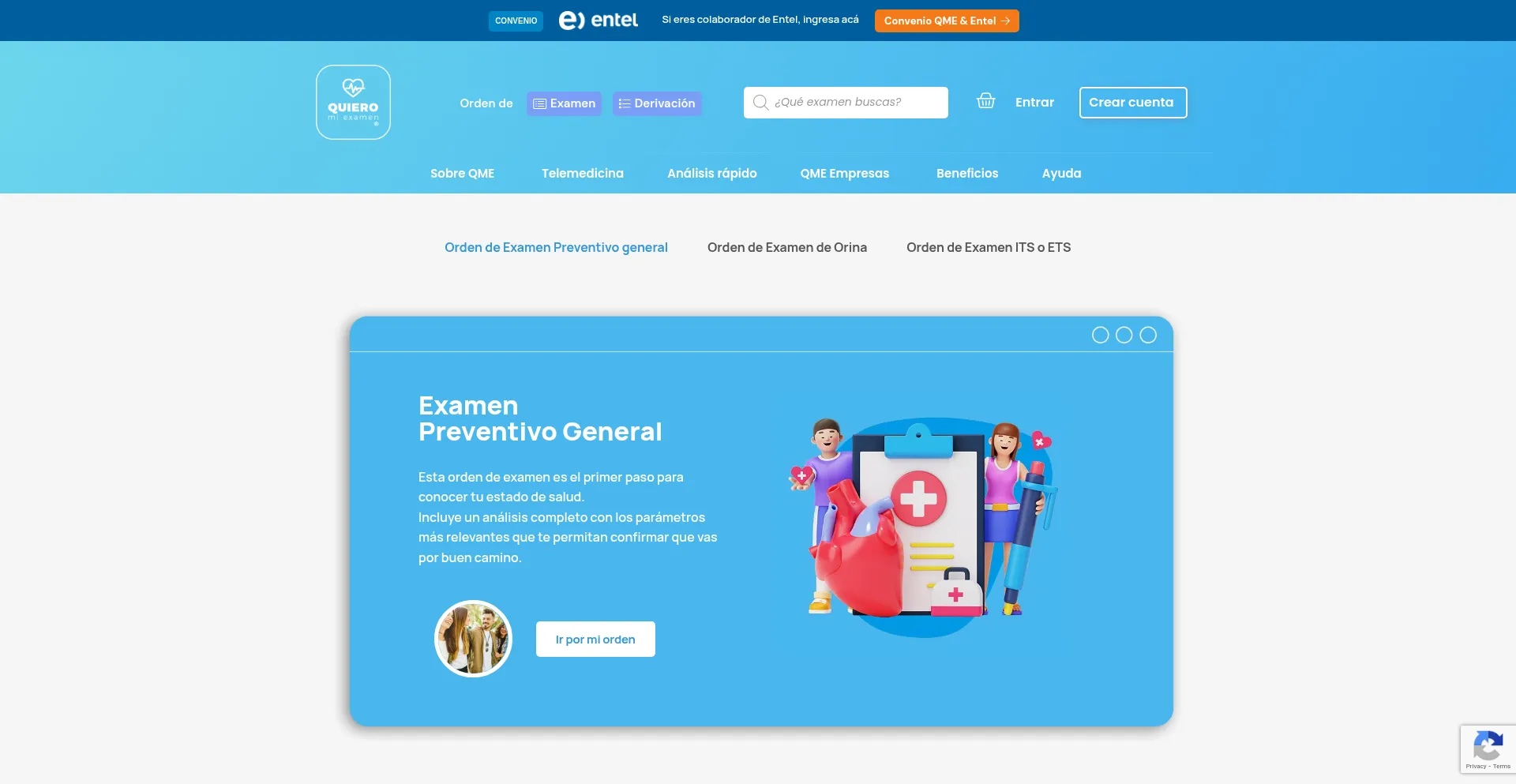 Website screenshot of Quieromiexamen.cl