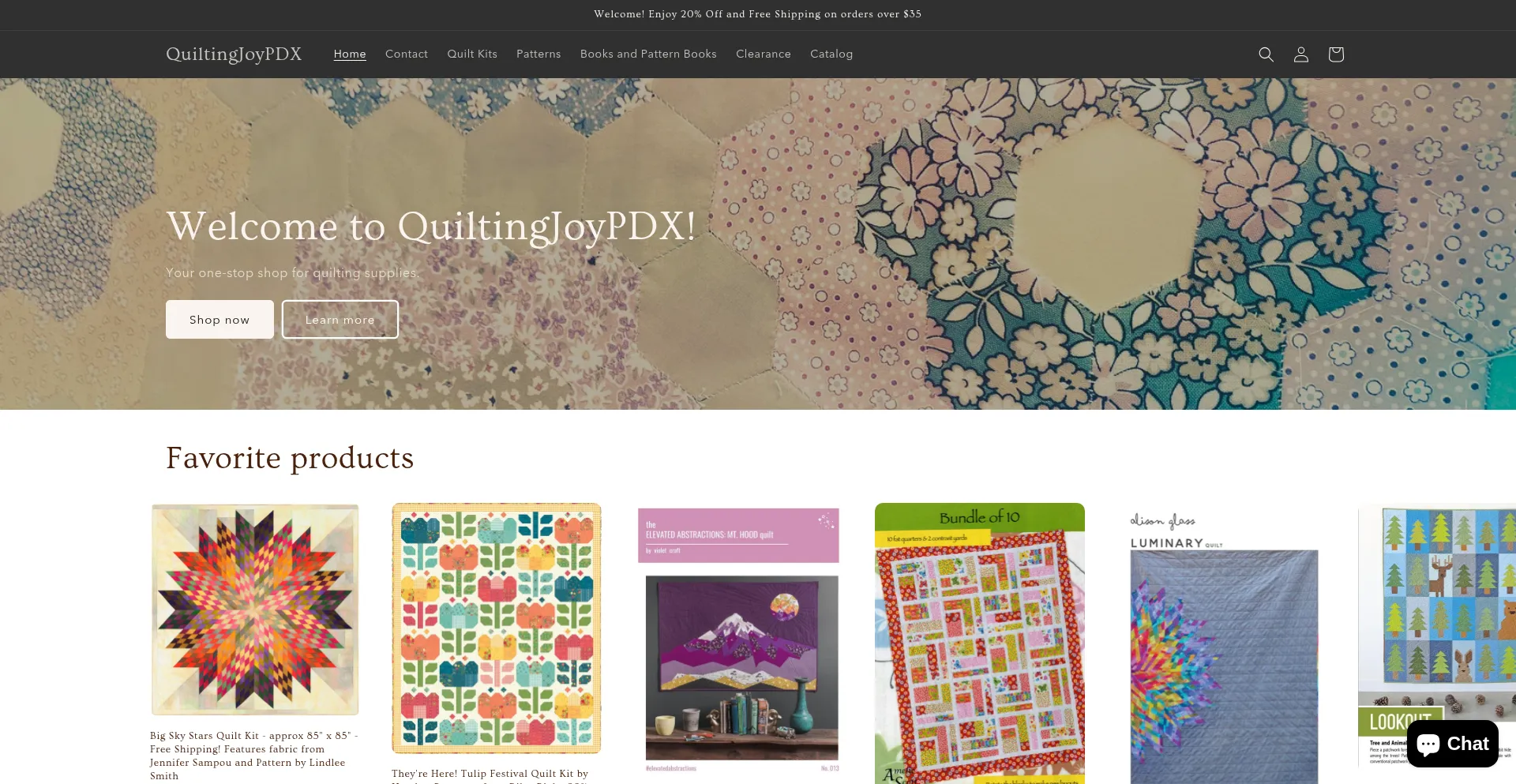 Website screenshot of Quiltingjoypdx.com