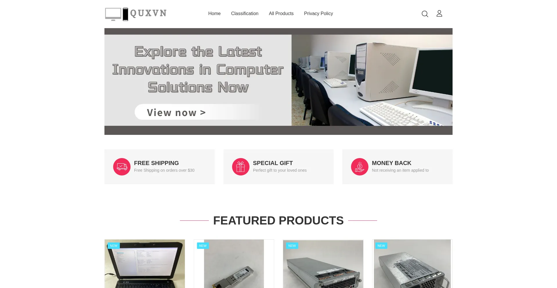 Website screenshot of Quxvn.com