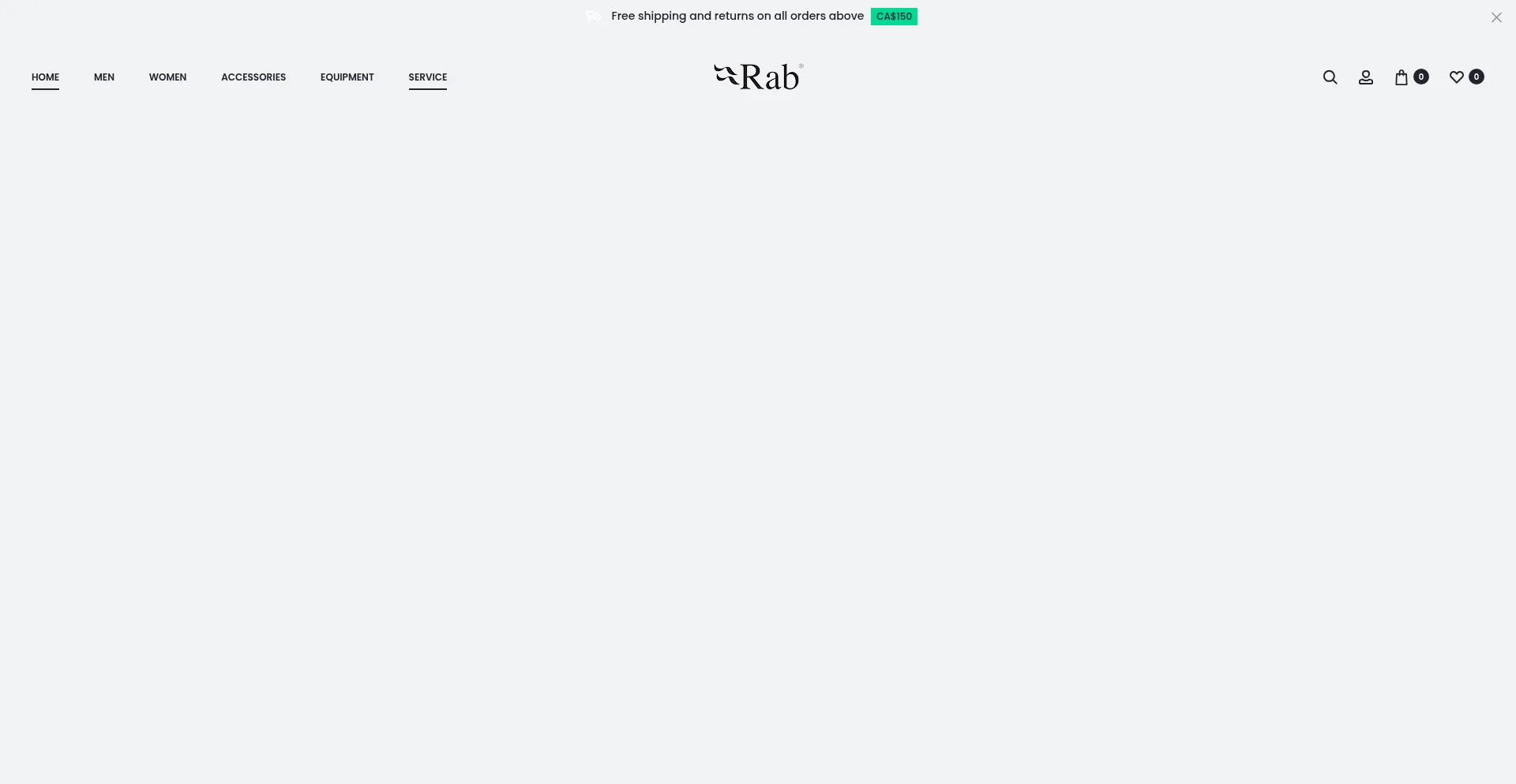 Website screenshot of Rab-canada.com