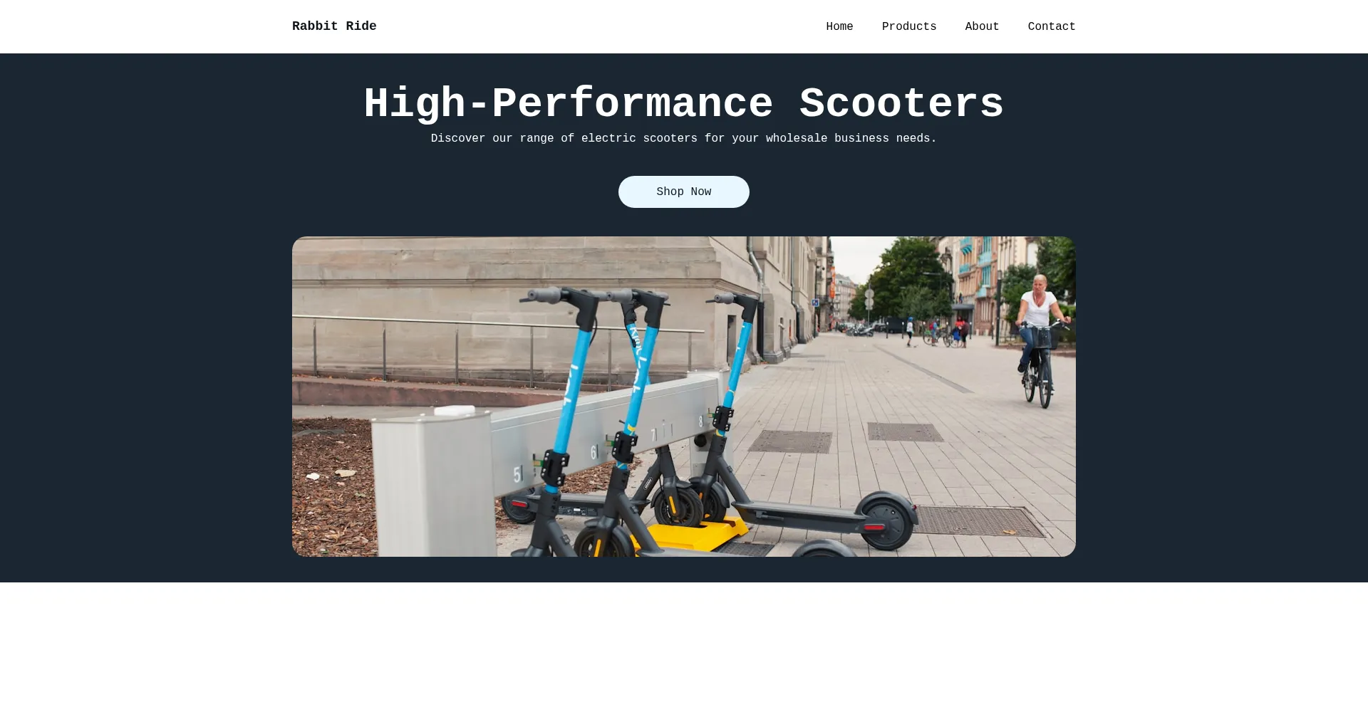 Website screenshot of Rabbit-ride.com