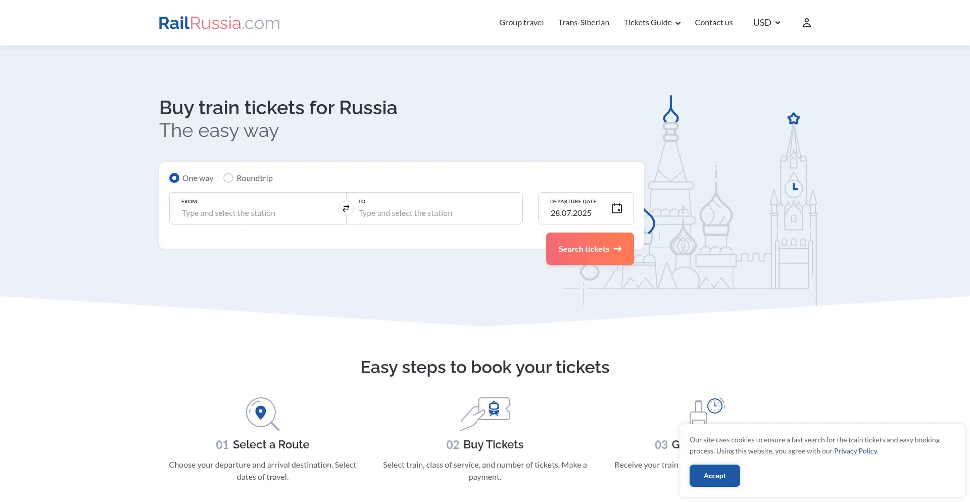 Website screenshot of Railrussia.com