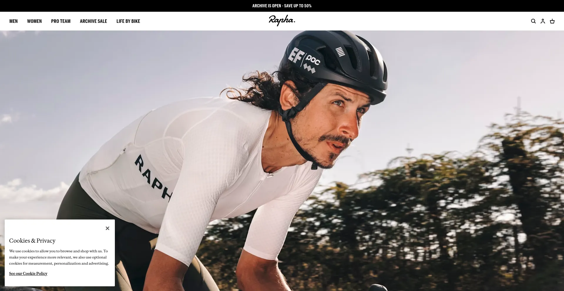 Website screenshot of Rapha.cc