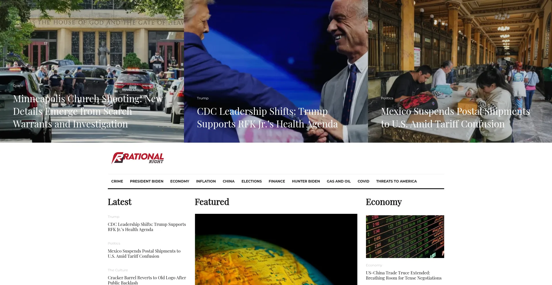 Website screenshot of Rationalright.org