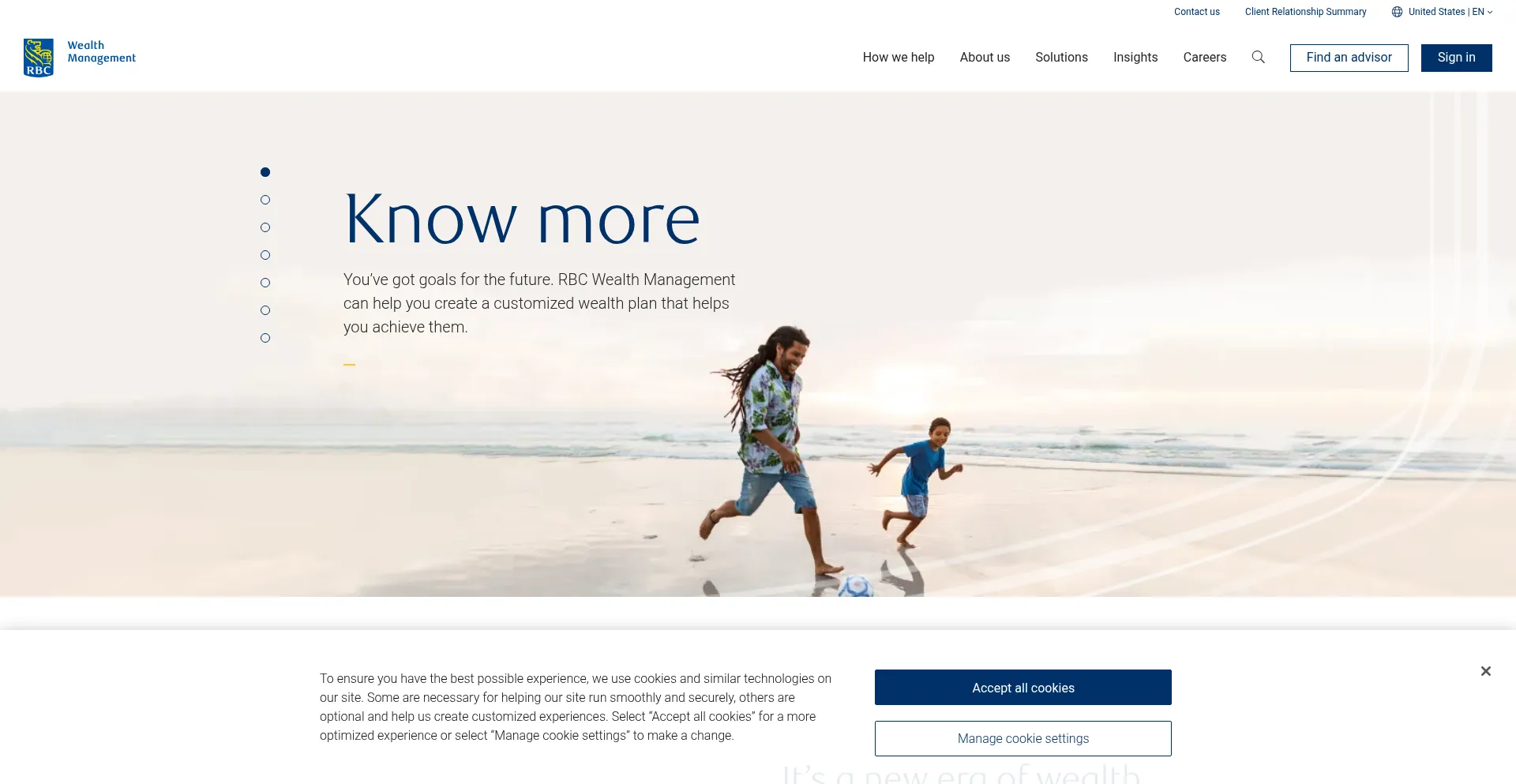 Website screenshot of Rbcwealthmanagement.com