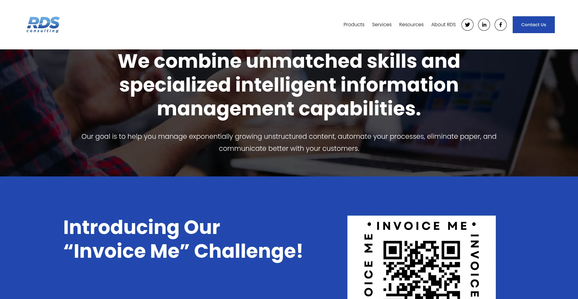 Website screenshot of Rds-consulting.com