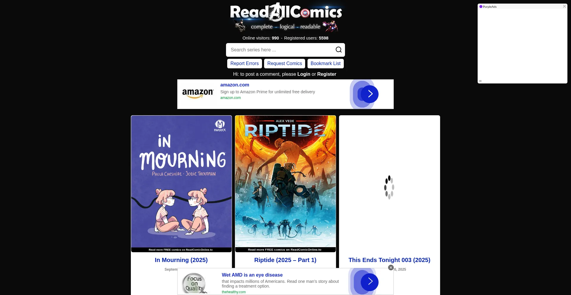 Readallcomics.com Screenshot