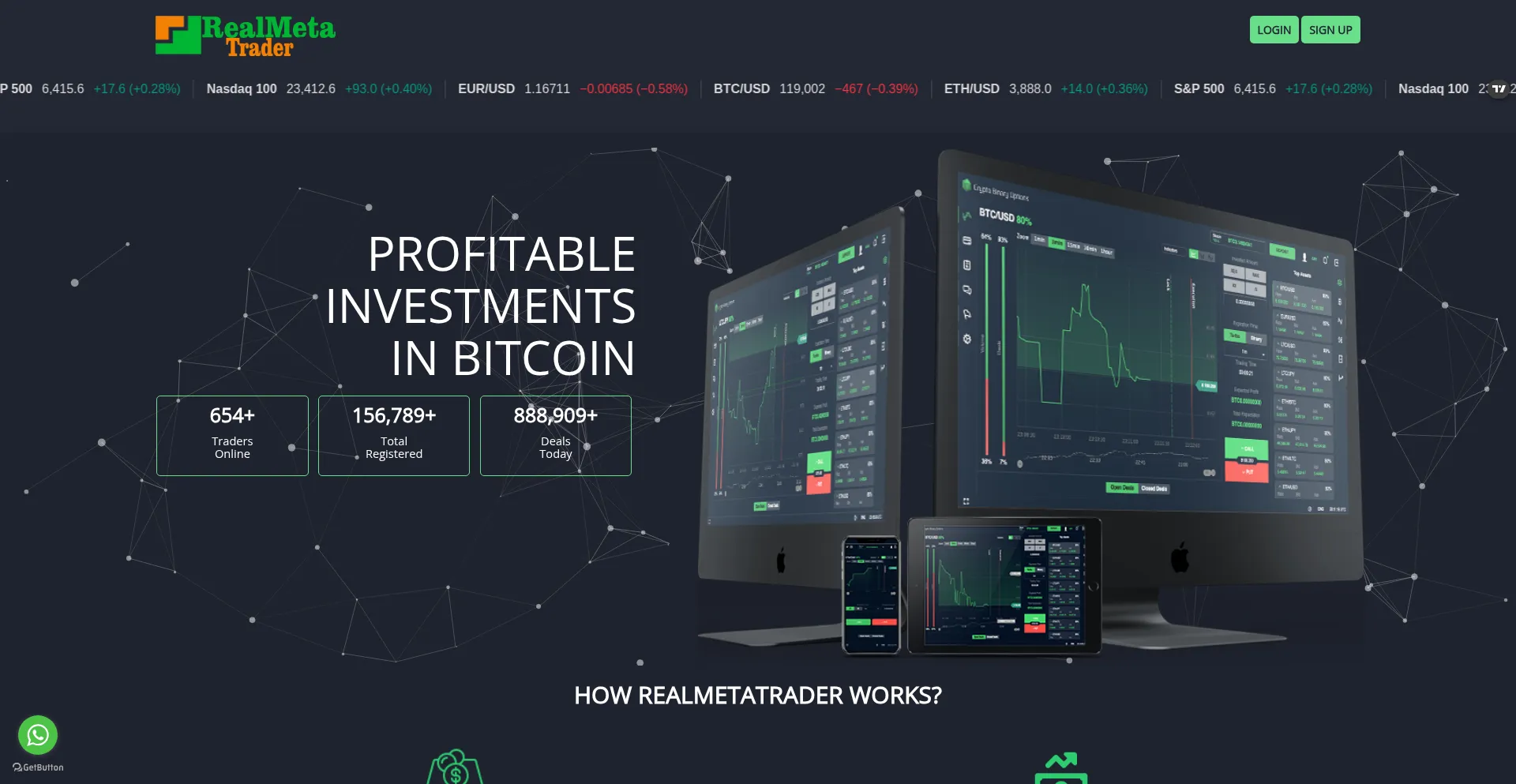 Website screenshot of Realmetatrader12.com