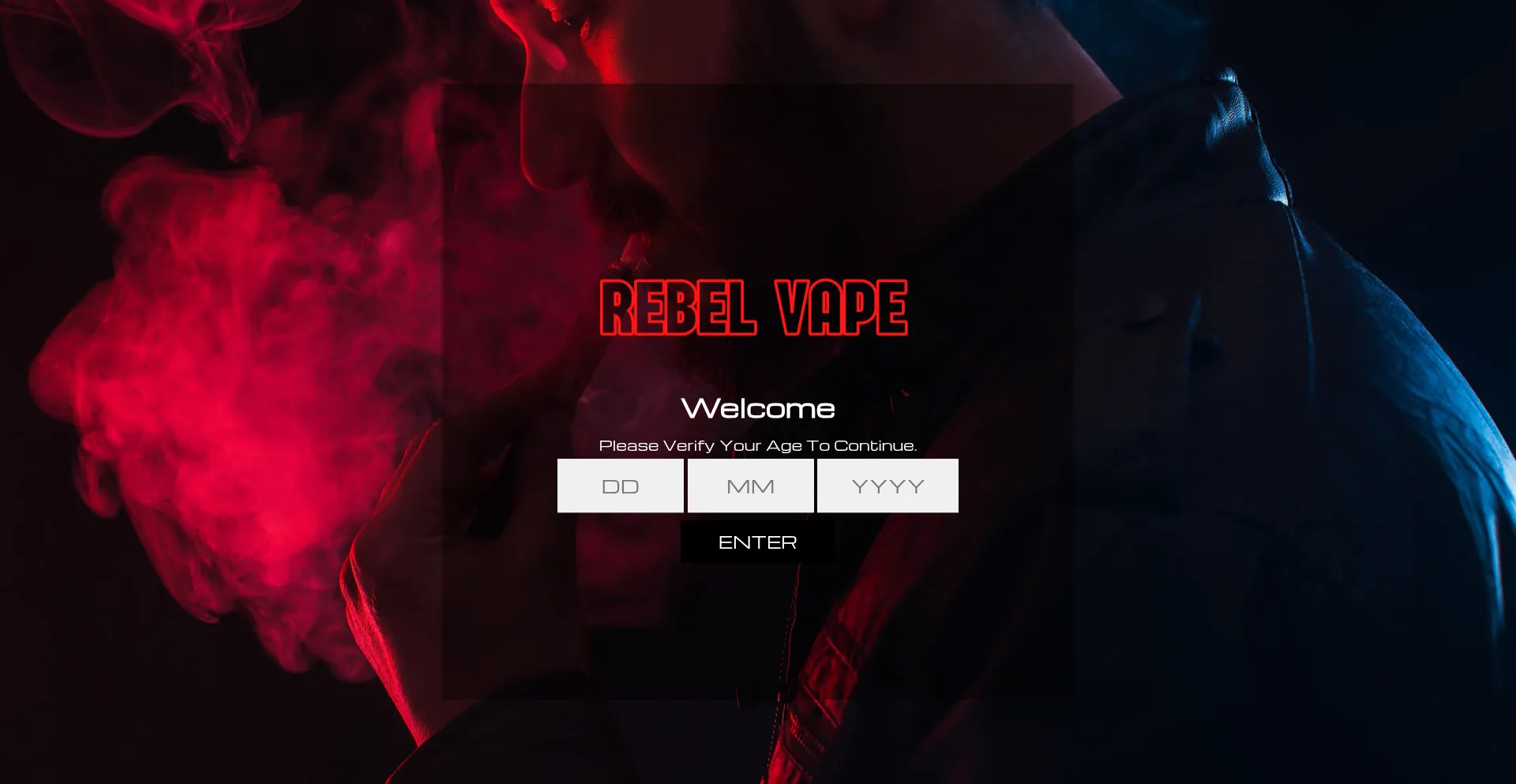 Website screenshot of Rebelvape.ie