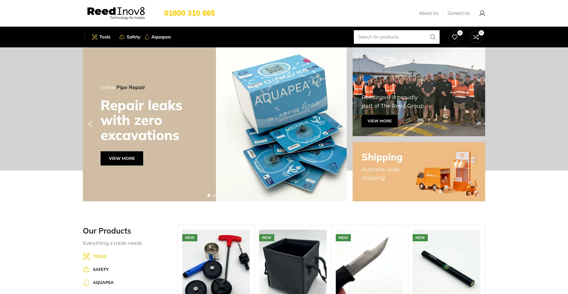 Website screenshot of Reedinov8.com.au