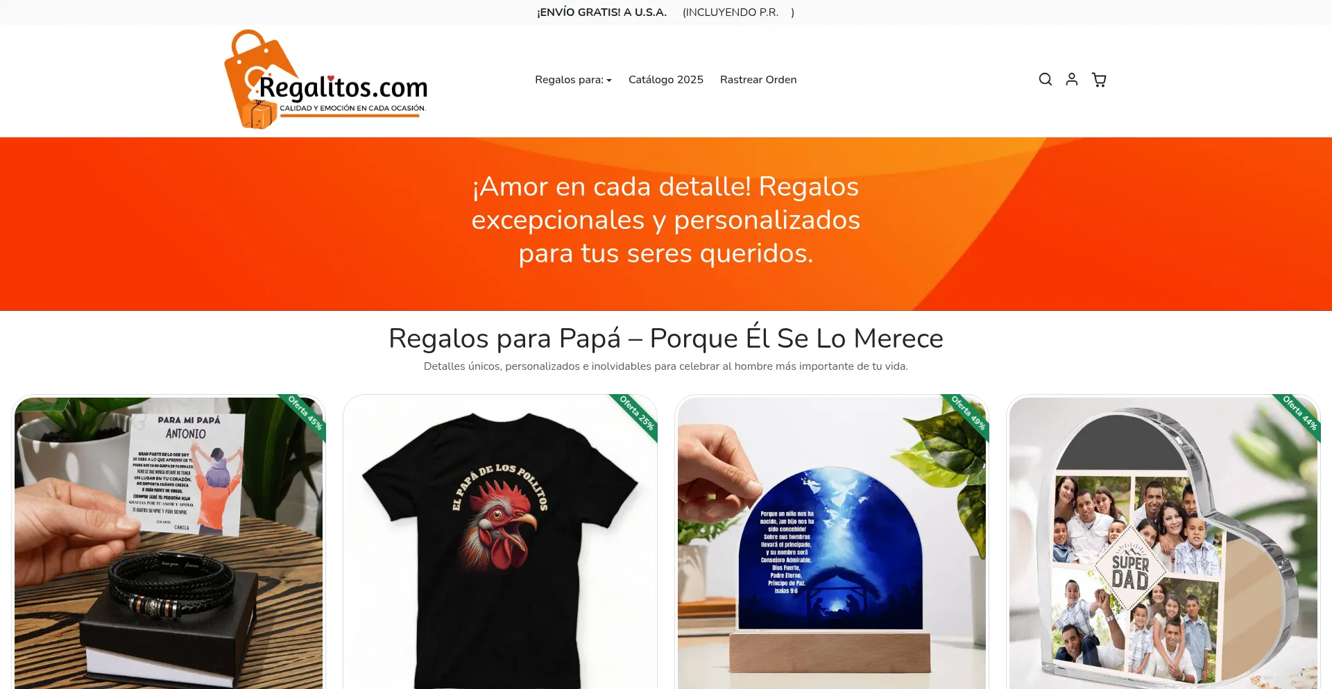 Website screenshot of Regalitos.com