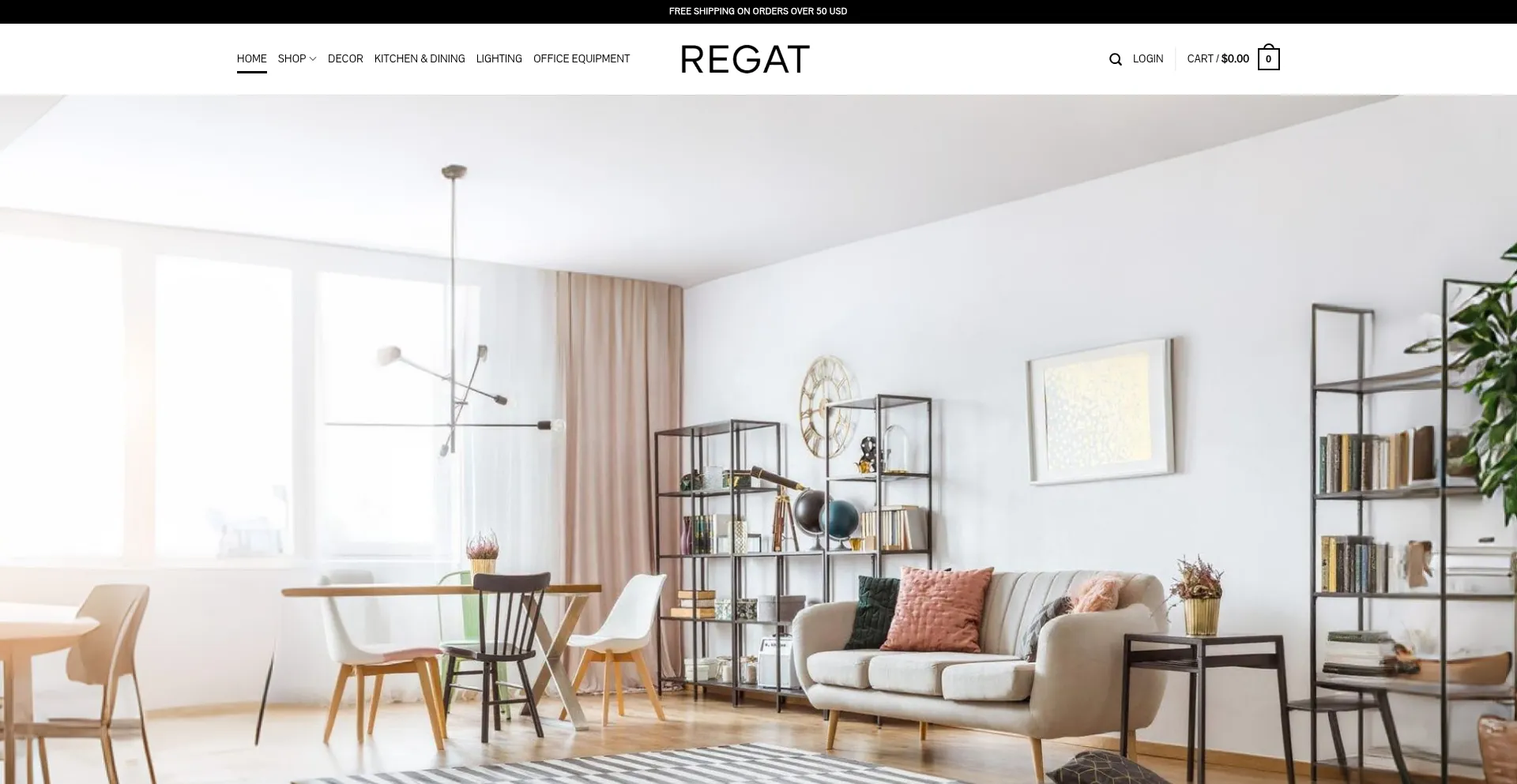 Website screenshot of Regat.store