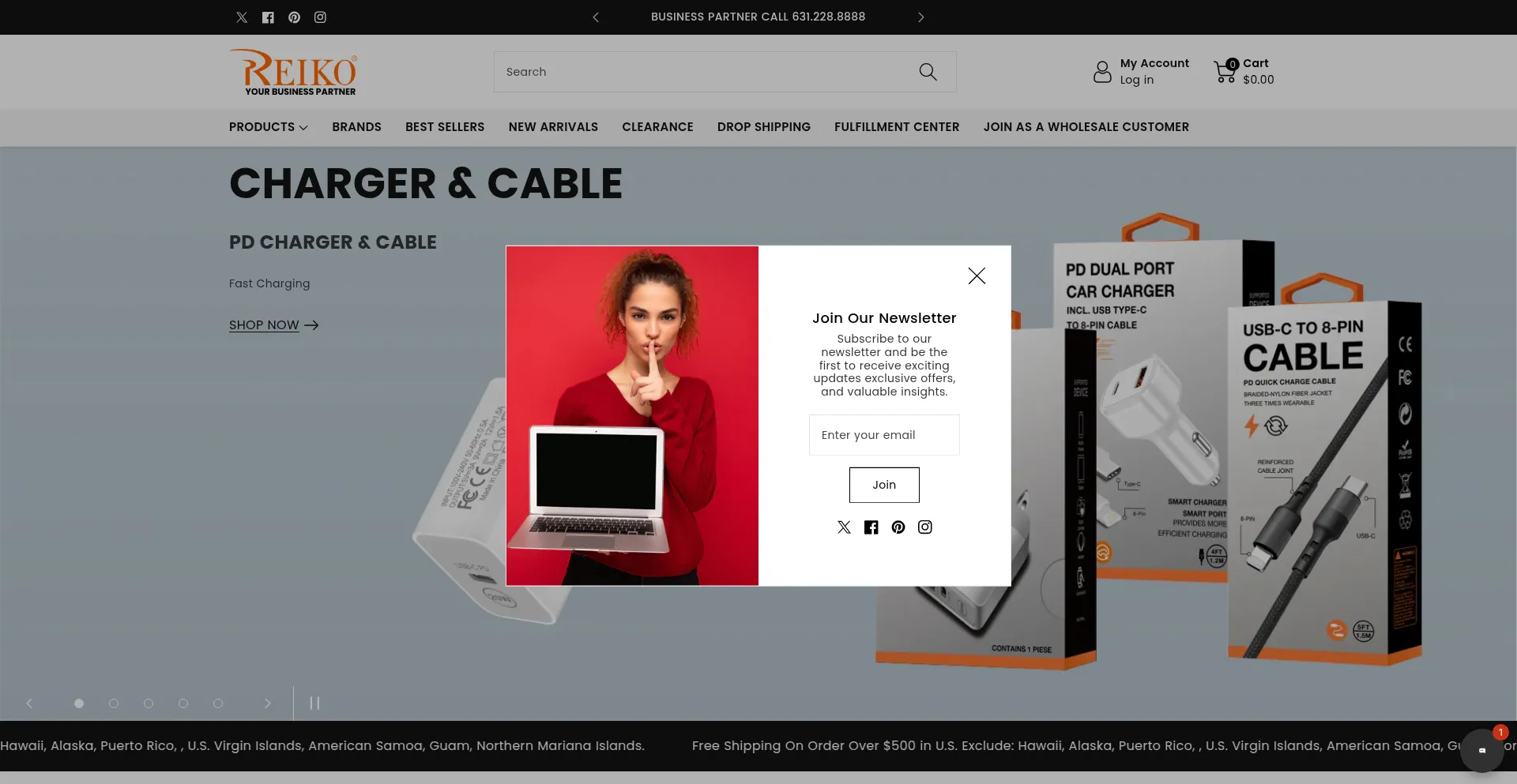 Website screenshot of Reiko.com