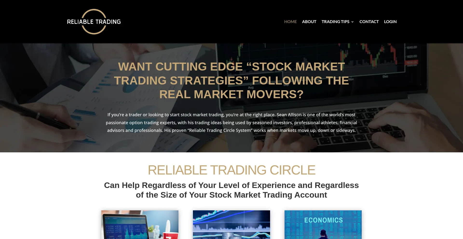 Website screenshot of Reliabletrading.com