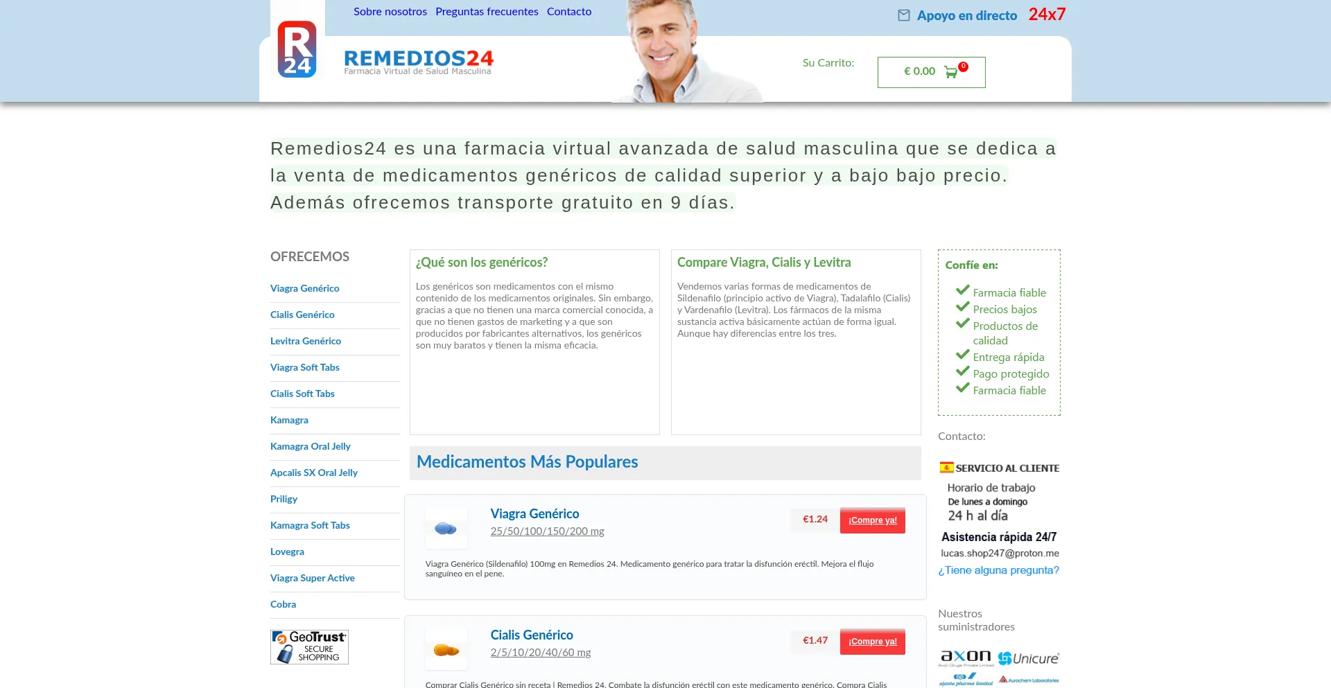 Website screenshot of Remedios-24.net