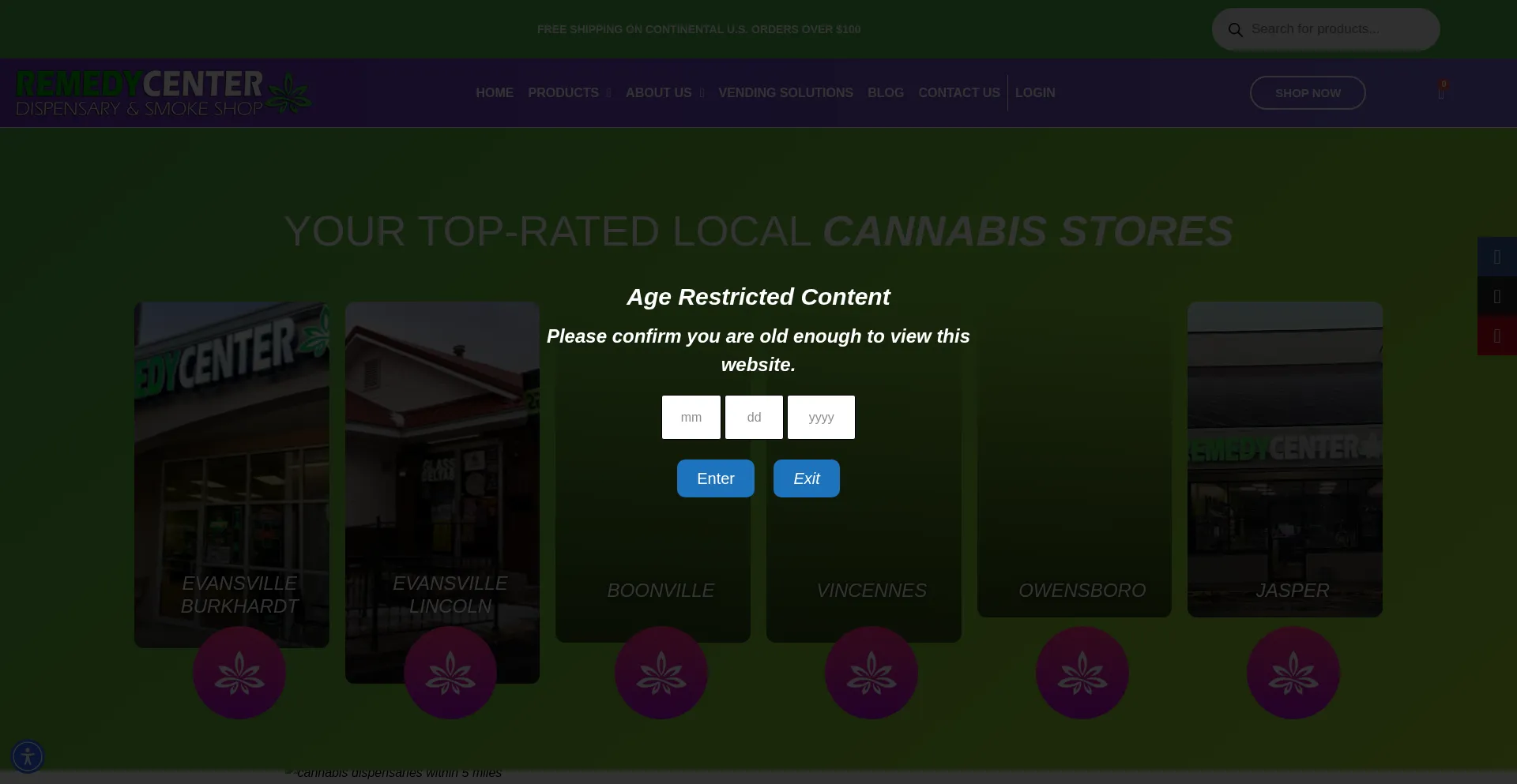 Website screenshot of Remedycenter.com