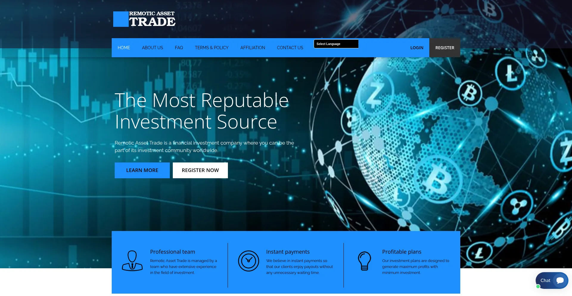 Website screenshot of Remoticassettrade.com