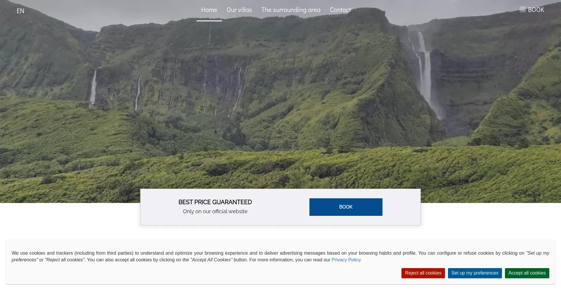 Website screenshot of Rentvillasazores.com