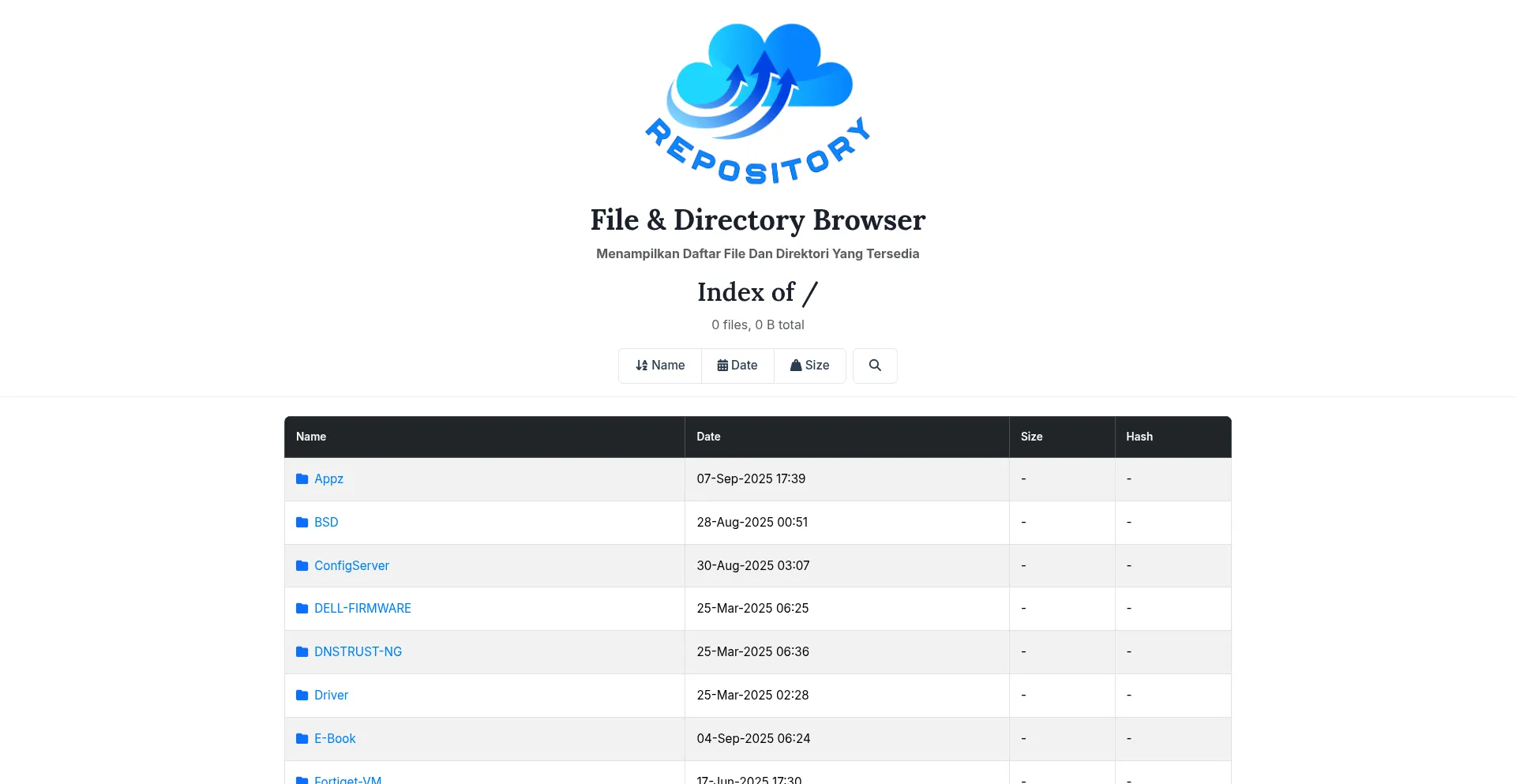Website screenshot of Repo.beat.net.id
