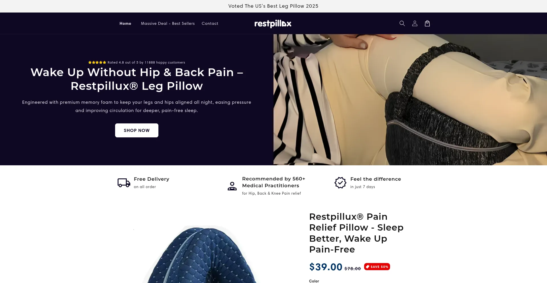Website screenshot of Restpillux.com