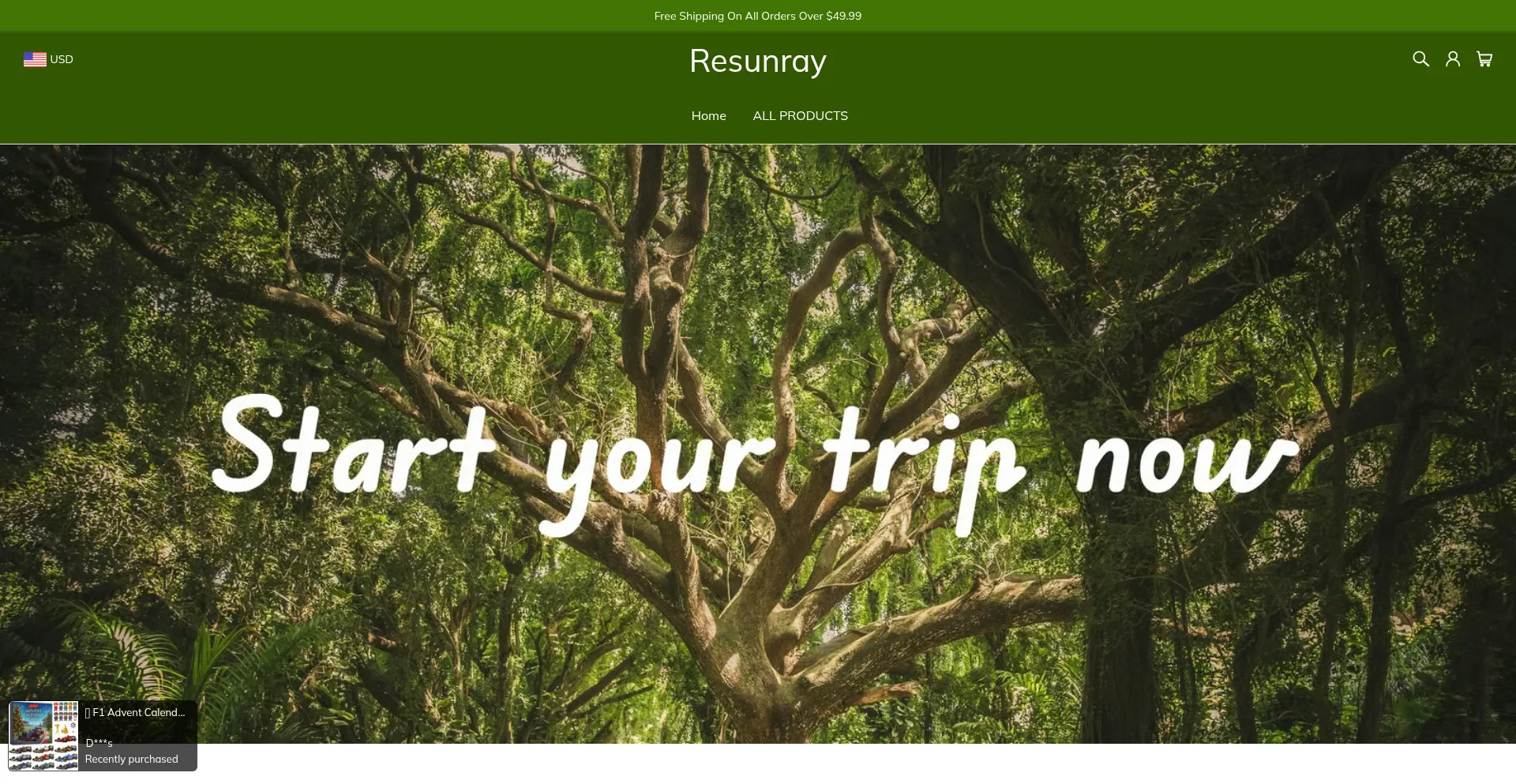 Website screenshot of Resunray.com
