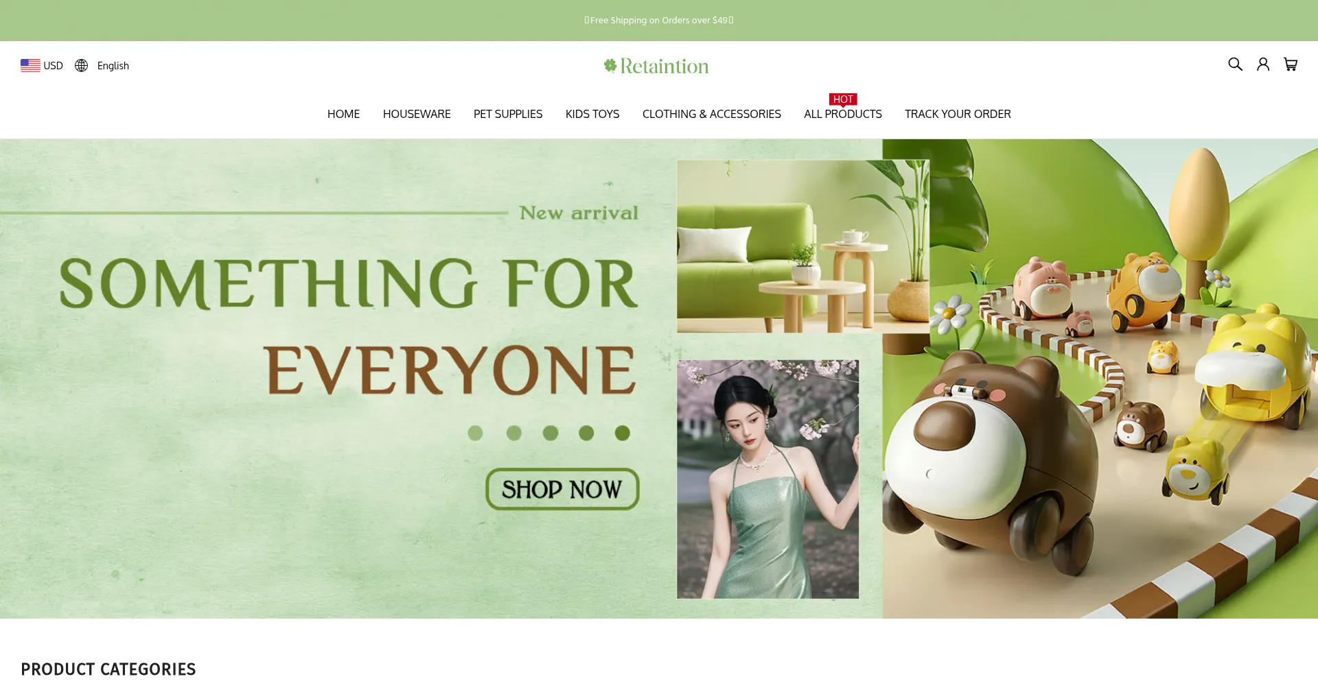 Website screenshot of Retaintion.com