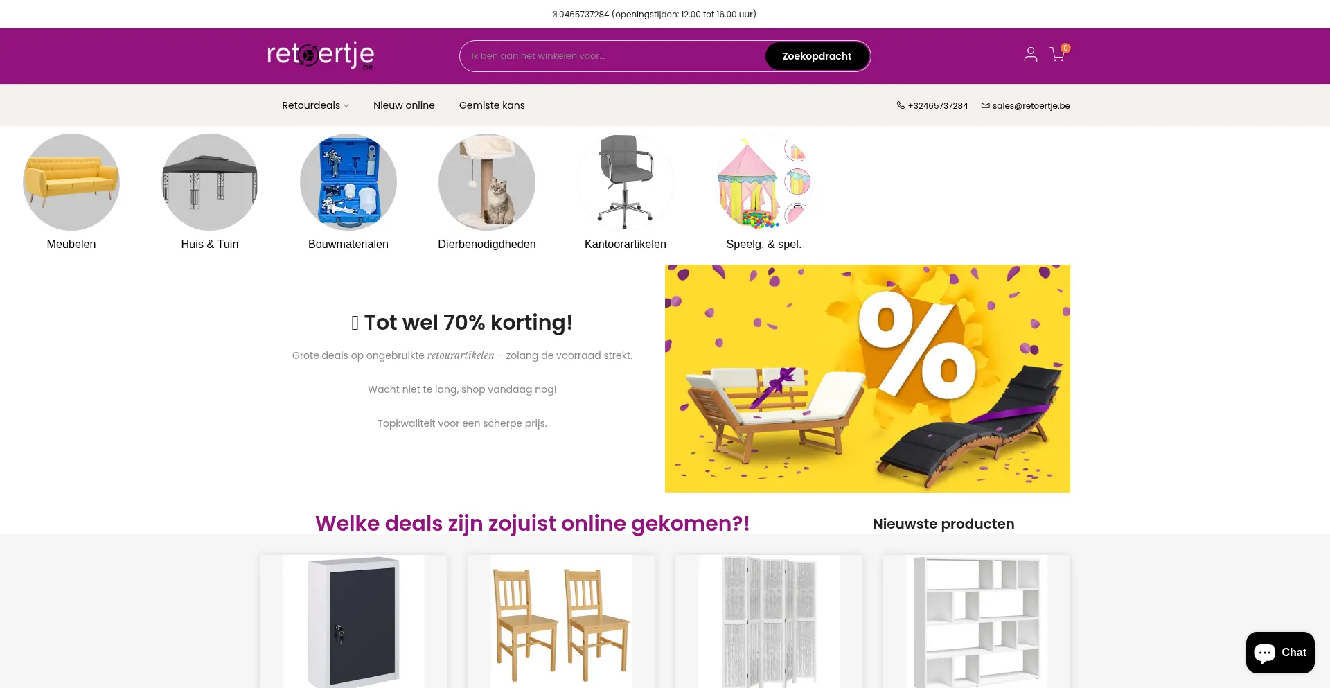 Website screenshot of Retoertje.be
