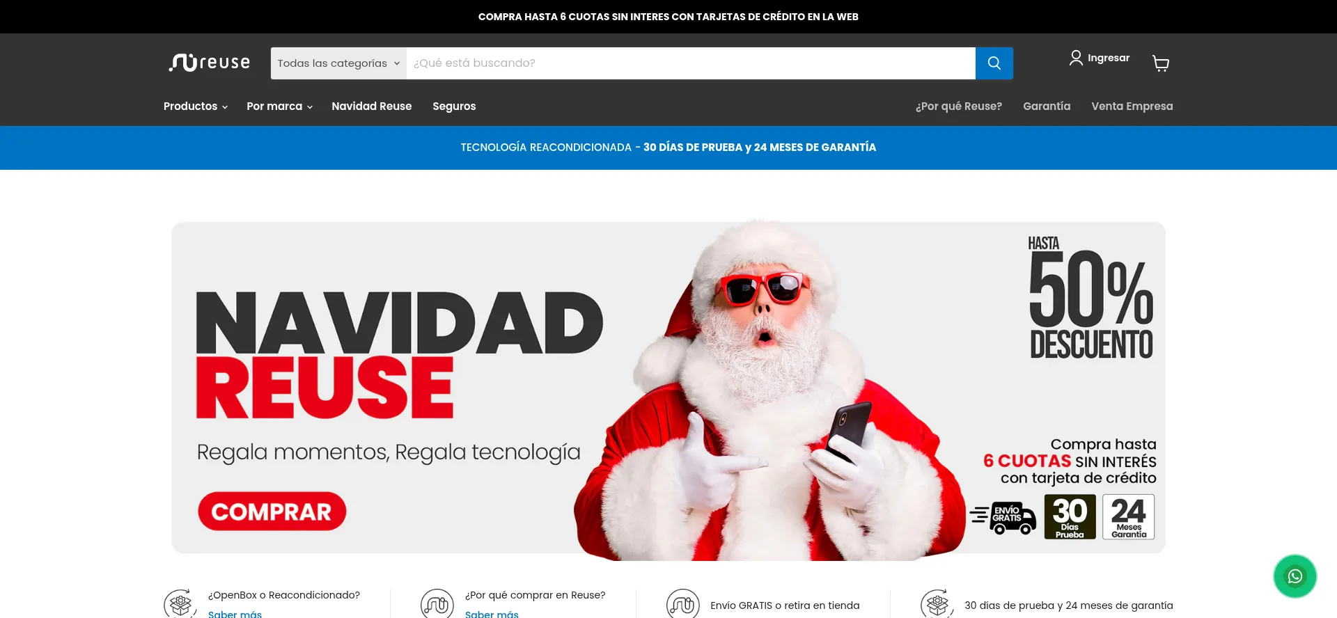 Website screenshot of Reuse.pe