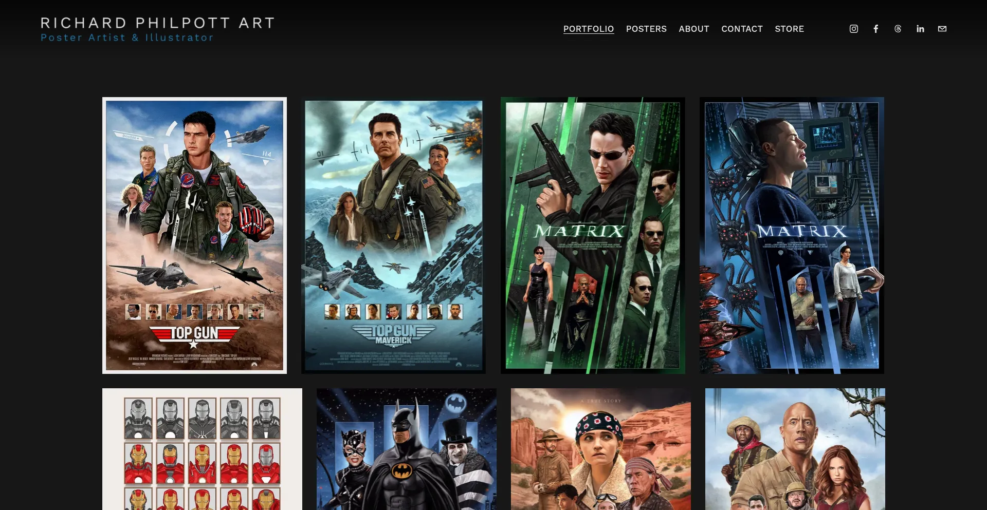 Website screenshot of Richardphilpottart.com