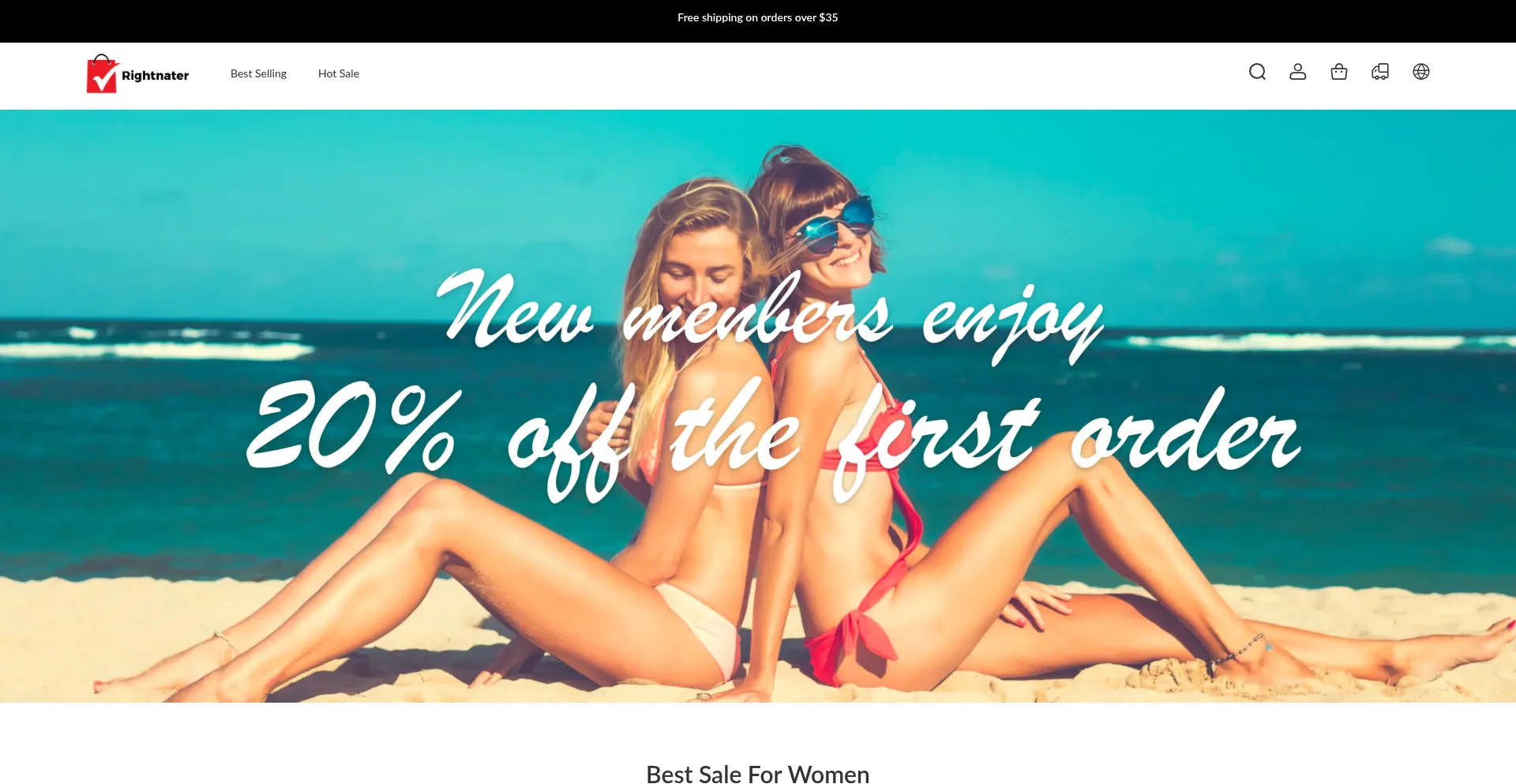 Website screenshot of Rightnater.com