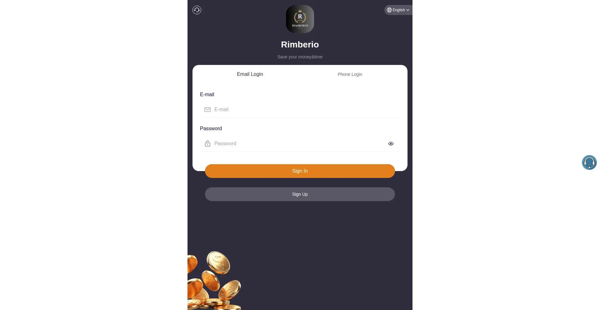 Website screenshot of Rimberio.vip