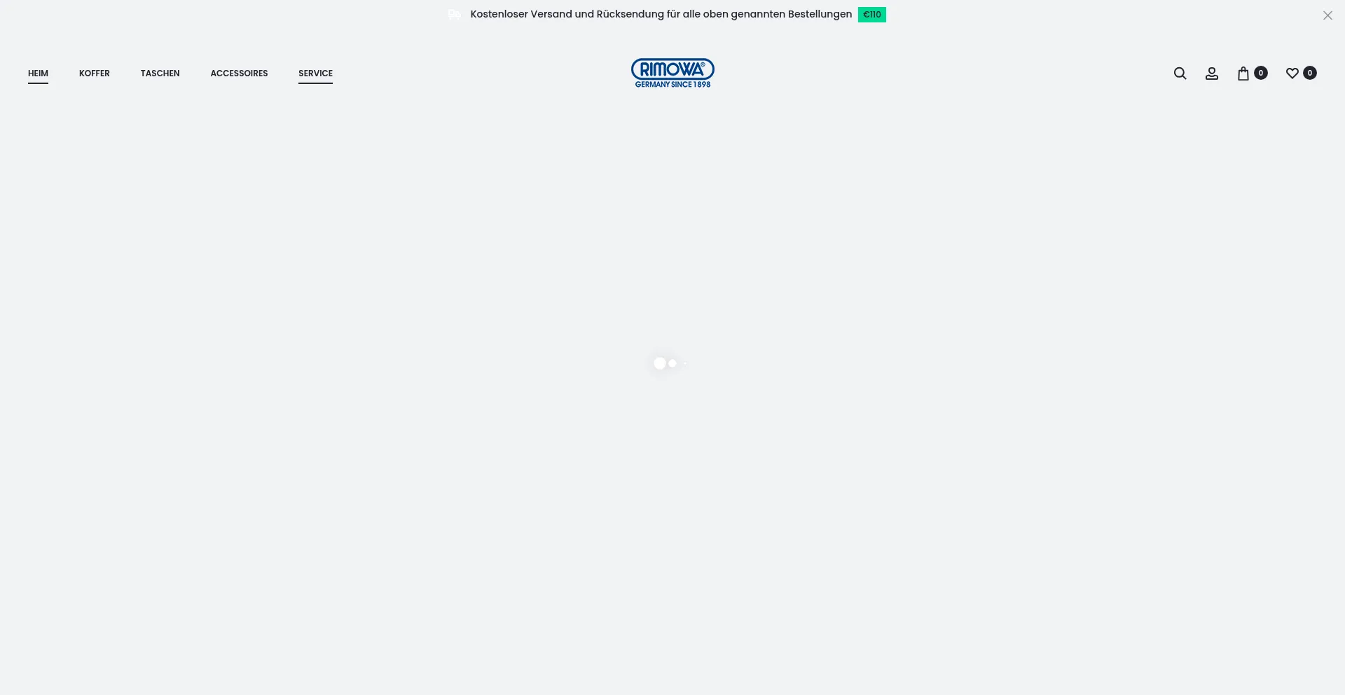 Website screenshot of Rimowaoutlet.at