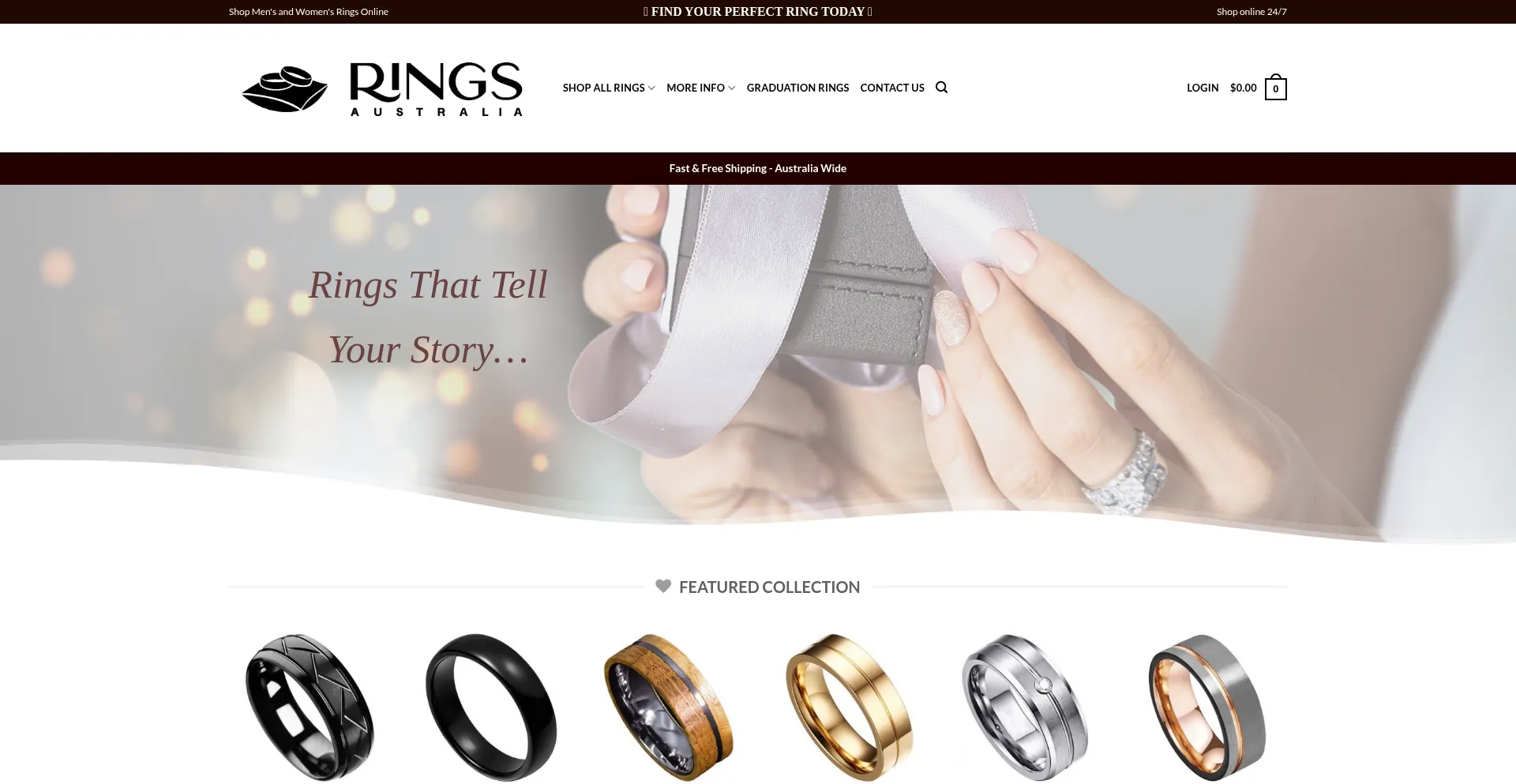 Website screenshot of Ringsaustralia.com.au