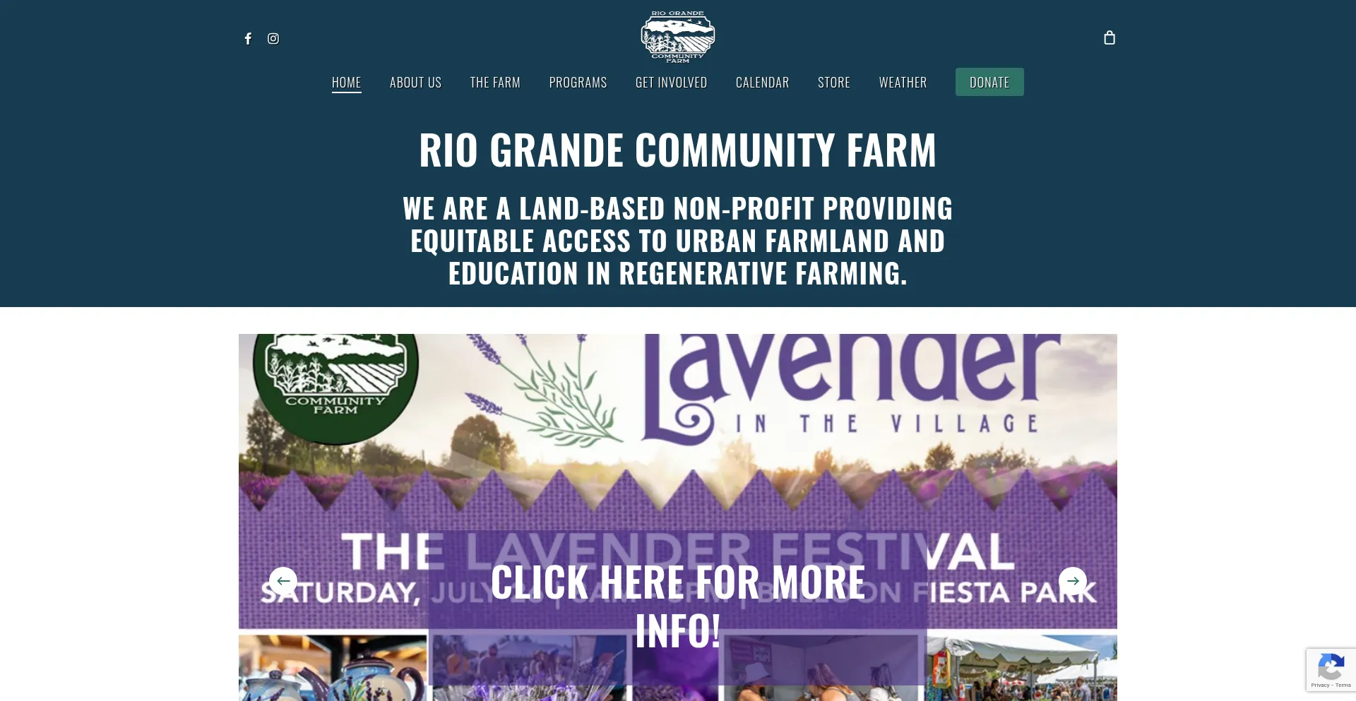 Website screenshot of Riograndefarm.org
