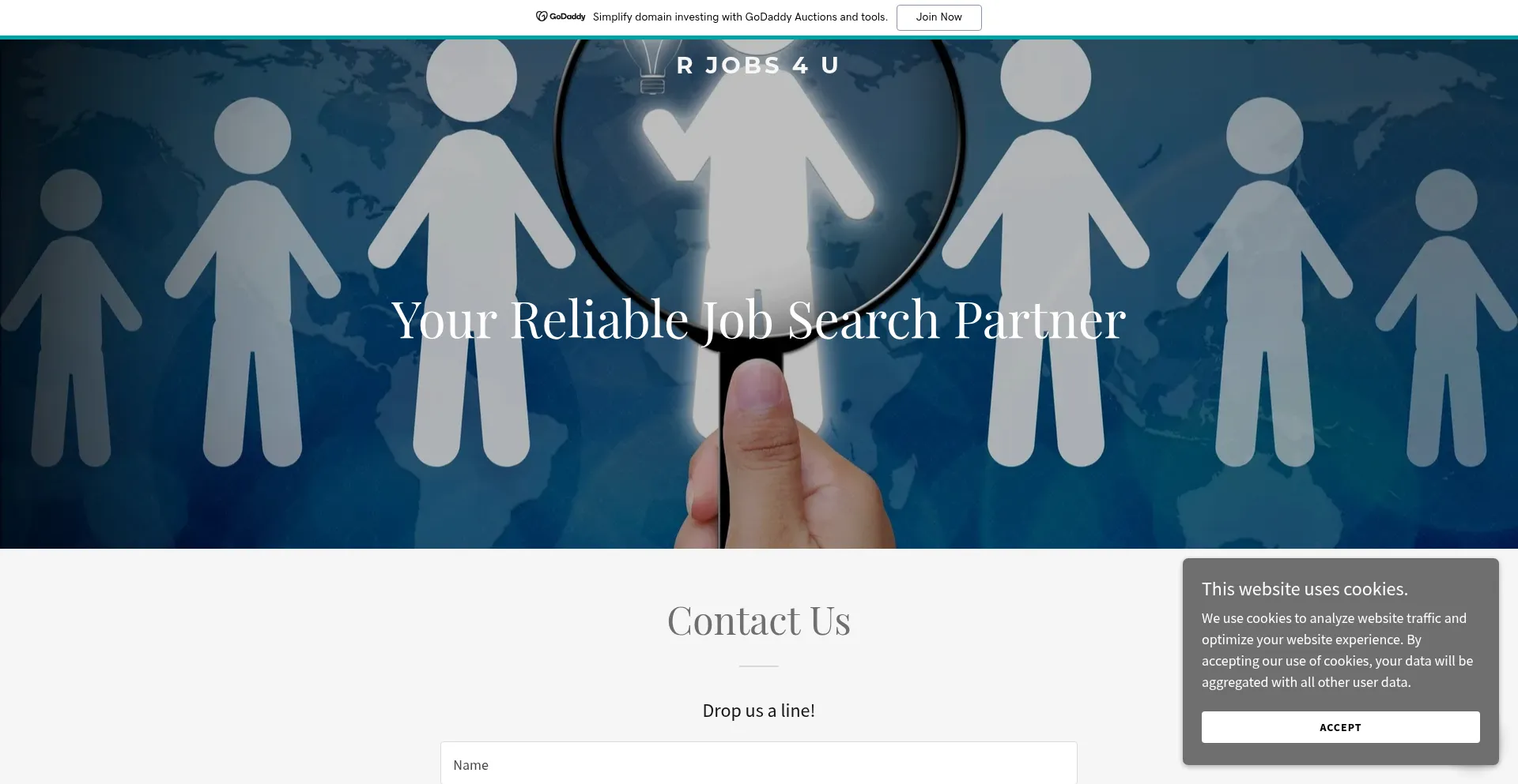 Website screenshot of Rjobs4u.com