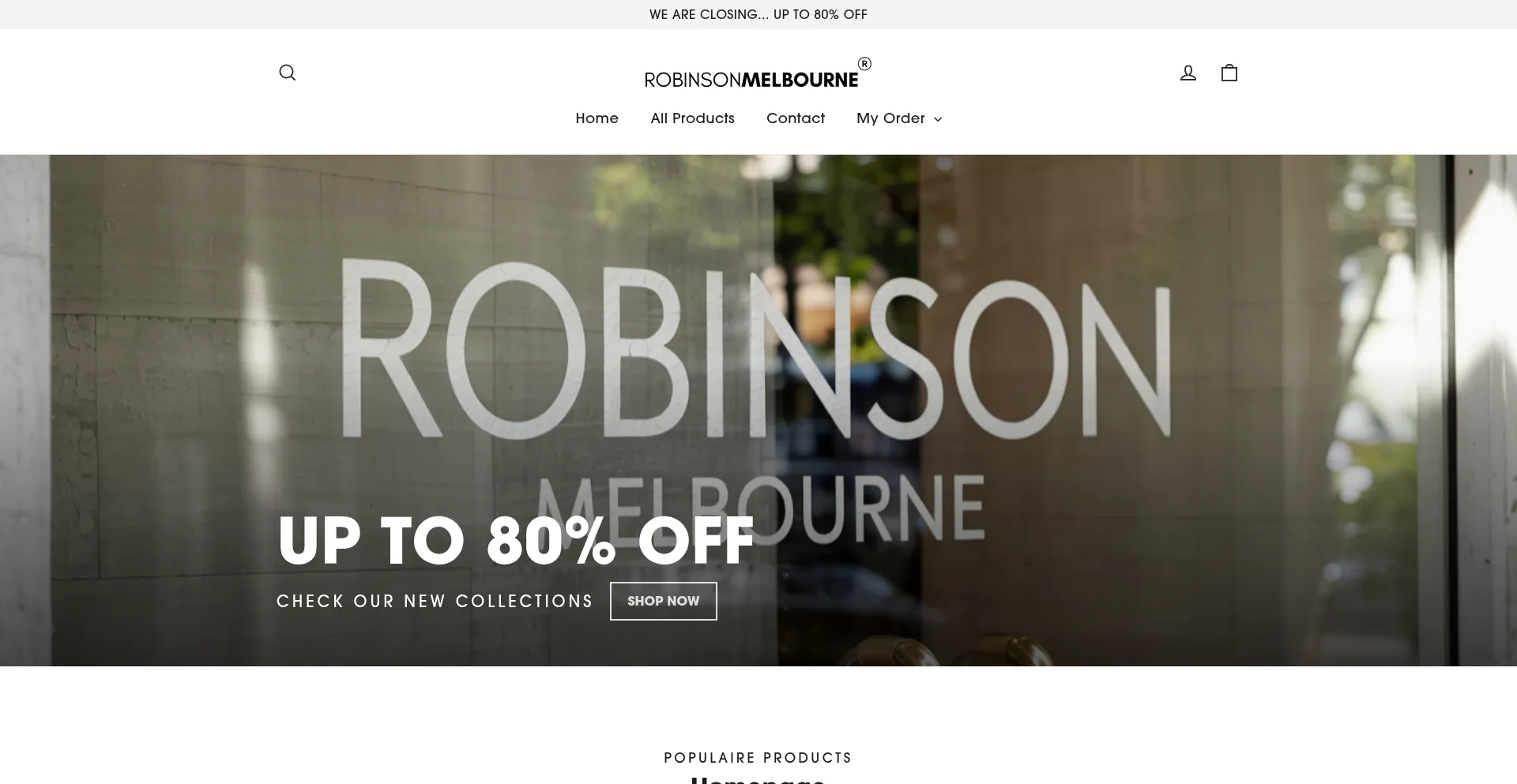 Website screenshot of Robinsonmelbourne.com