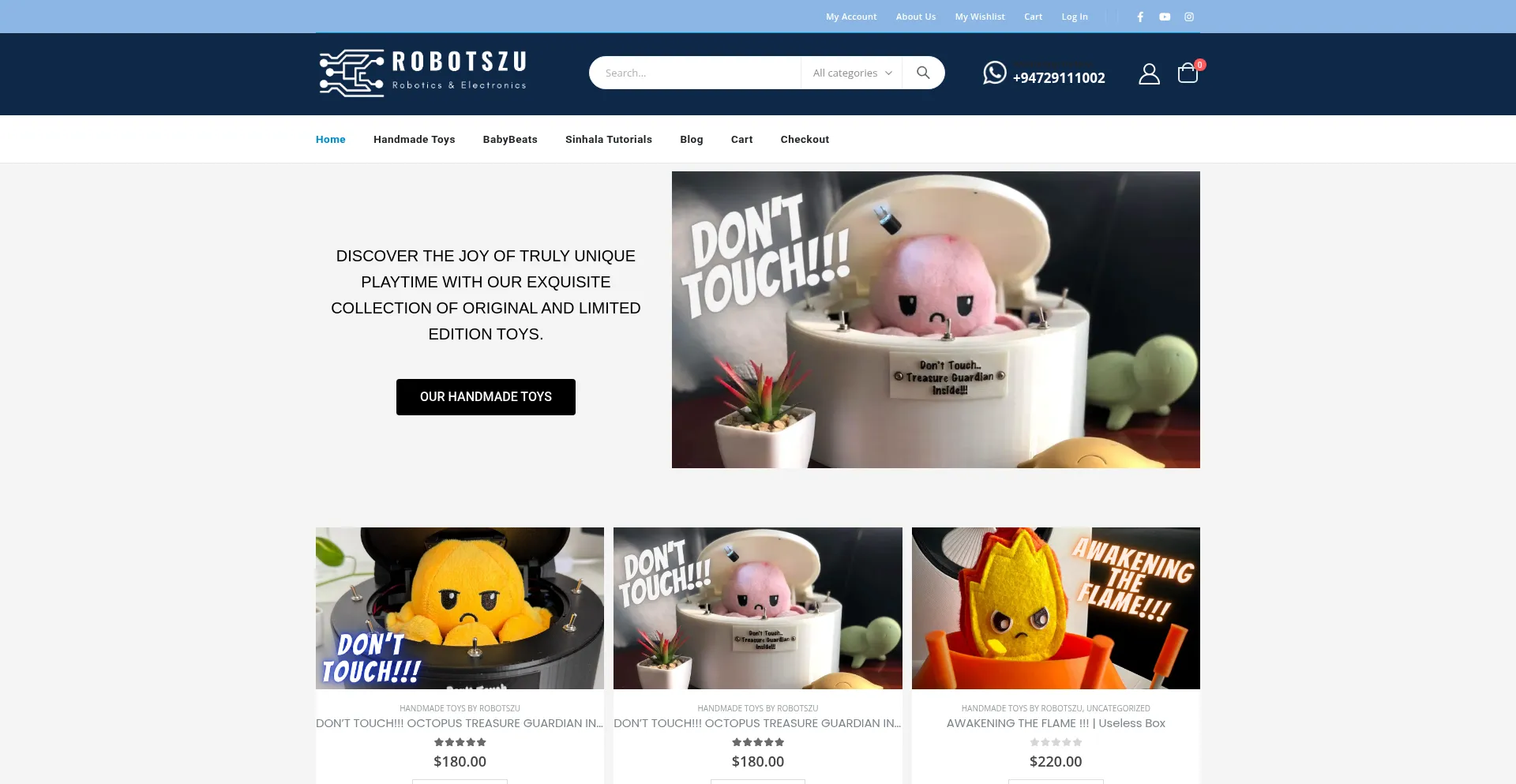 Website screenshot of Robotszu.com