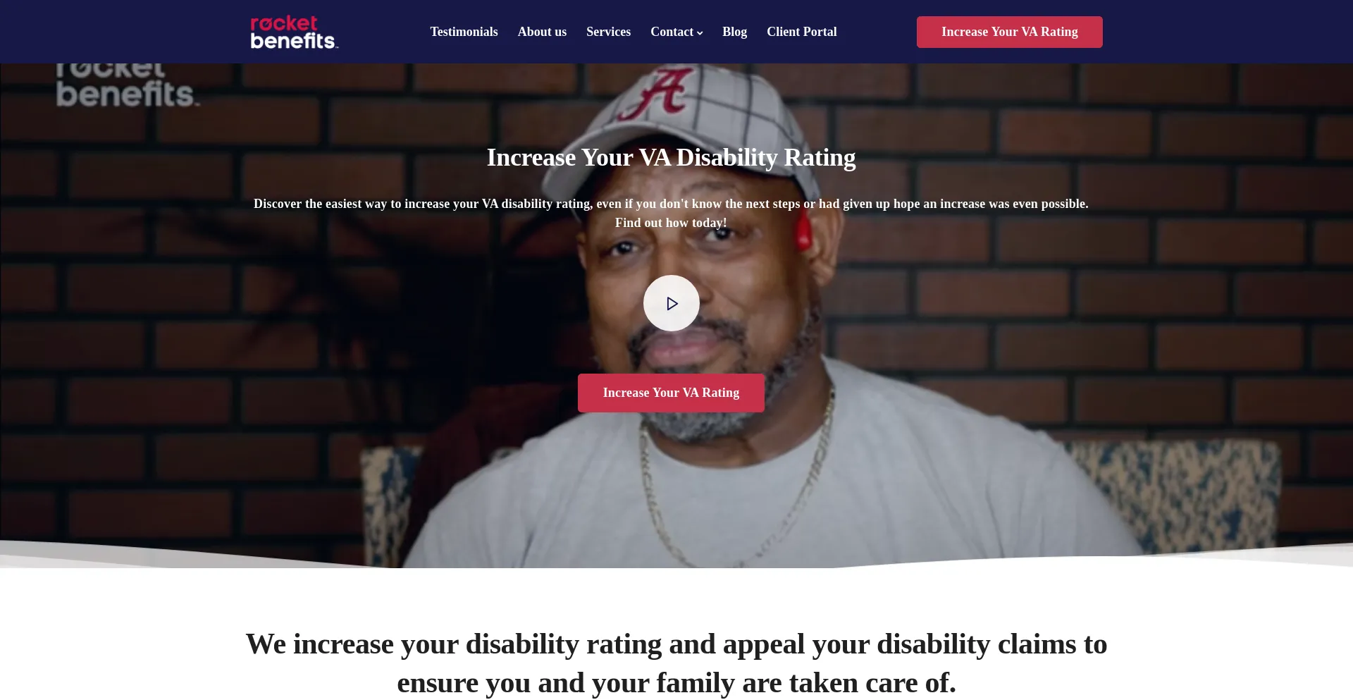 Website screenshot of Rocketbenefits.com