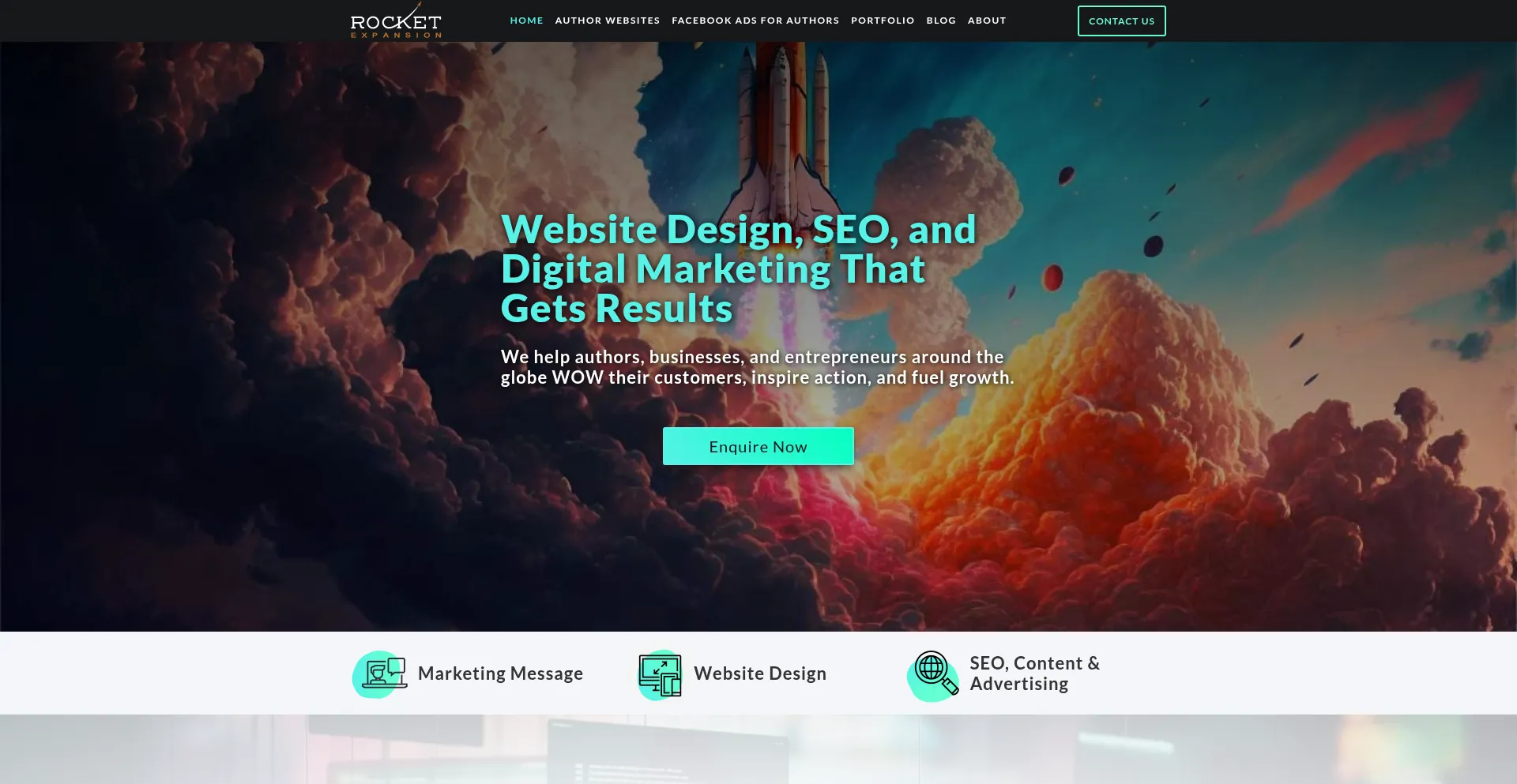 Website screenshot of Rocketexpansion.com