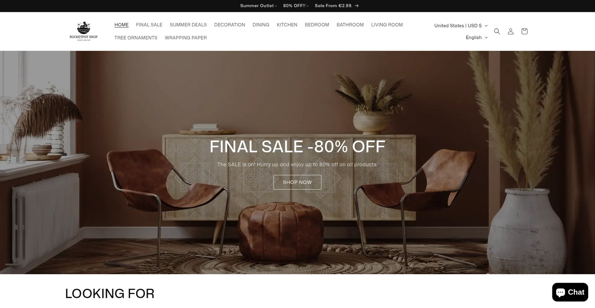 Website screenshot of Rocketpsy.shop