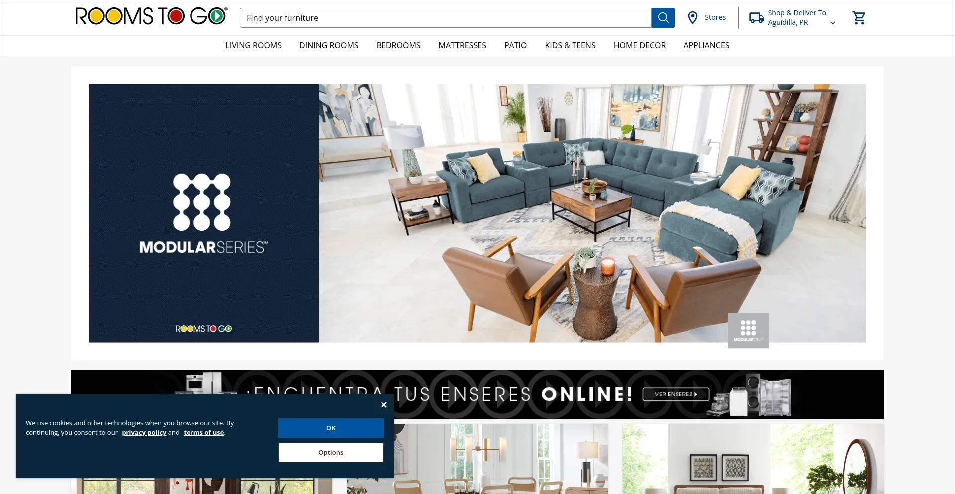 Website screenshot of Roomstogo.pr